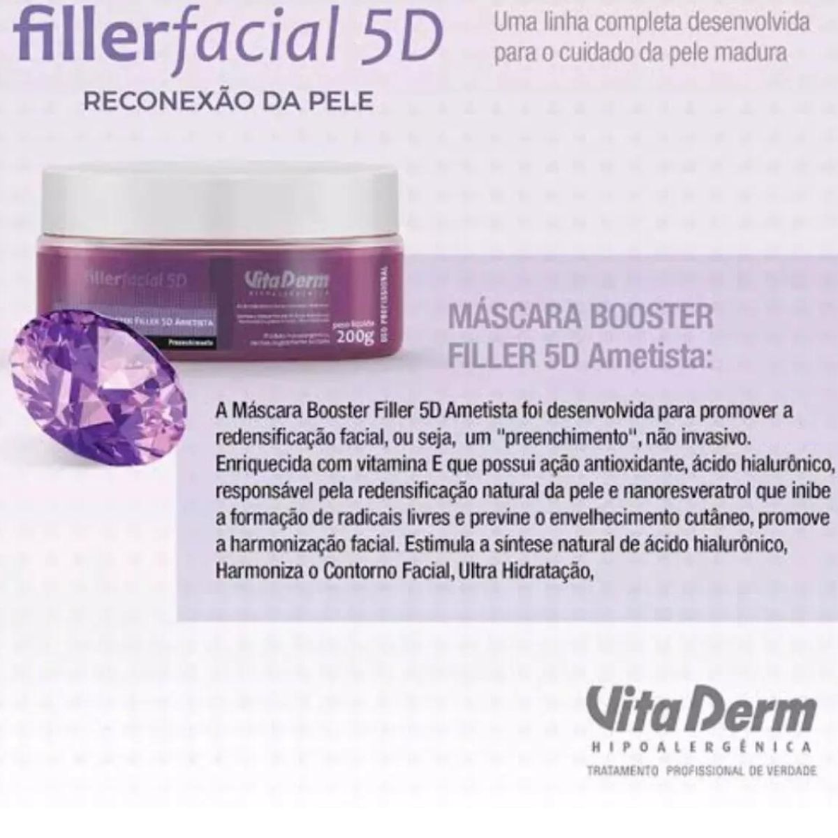Vita Derm Filler 5D Máscara Booster Ametista 200 g