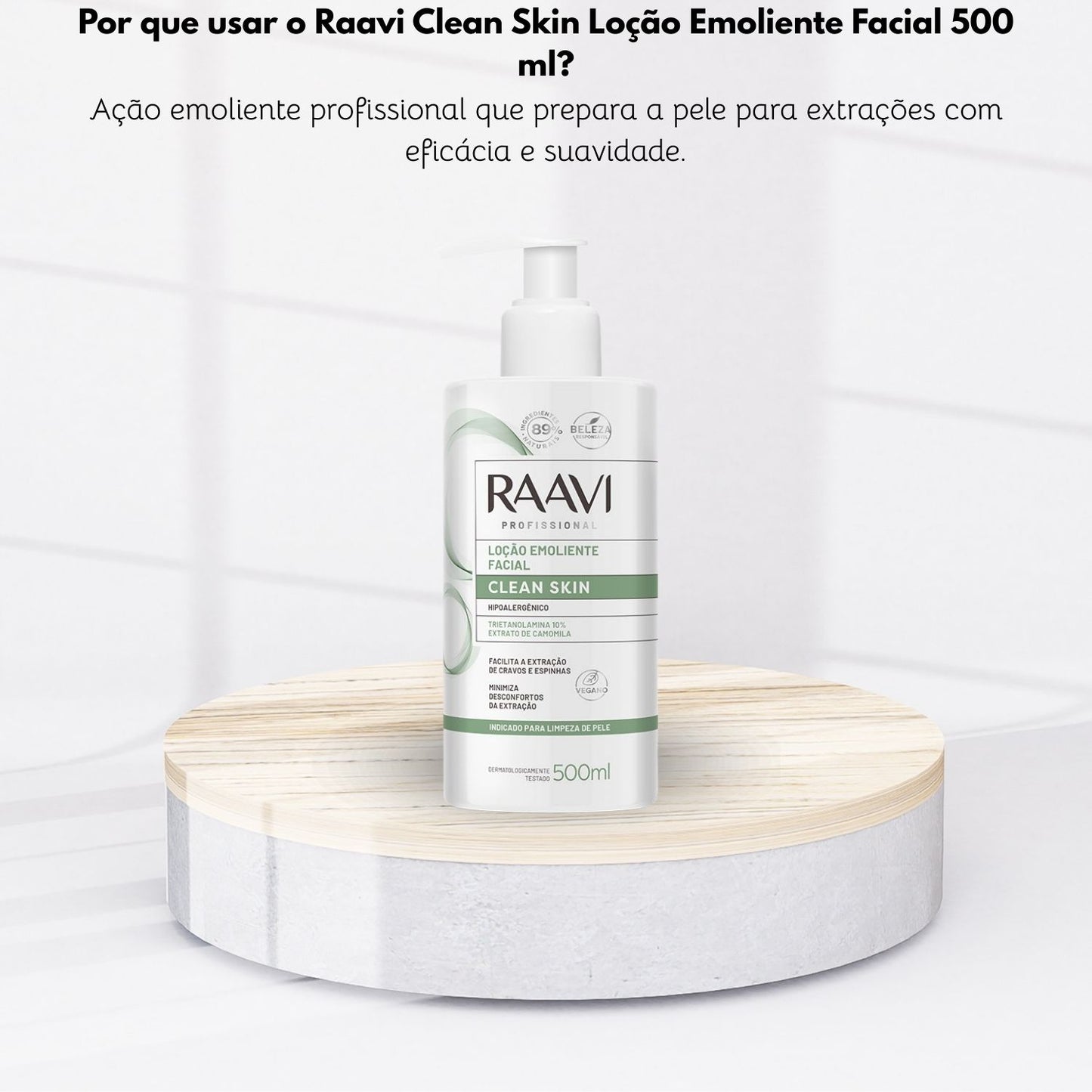 Raavi Clean Skin Loção Emoliente Facial 500 ml