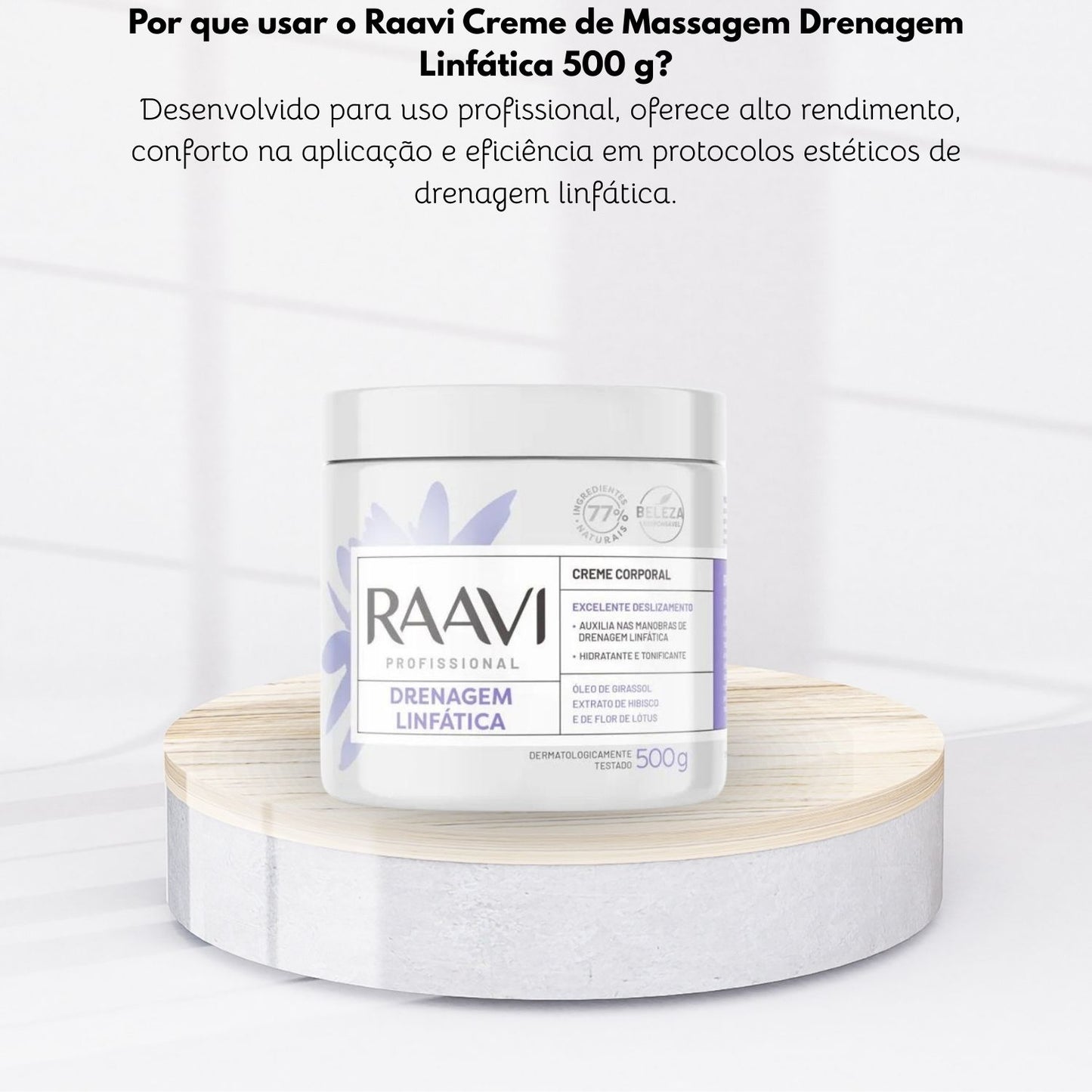 Raavi Creme de Massagem Drenagem Linfática 500 g