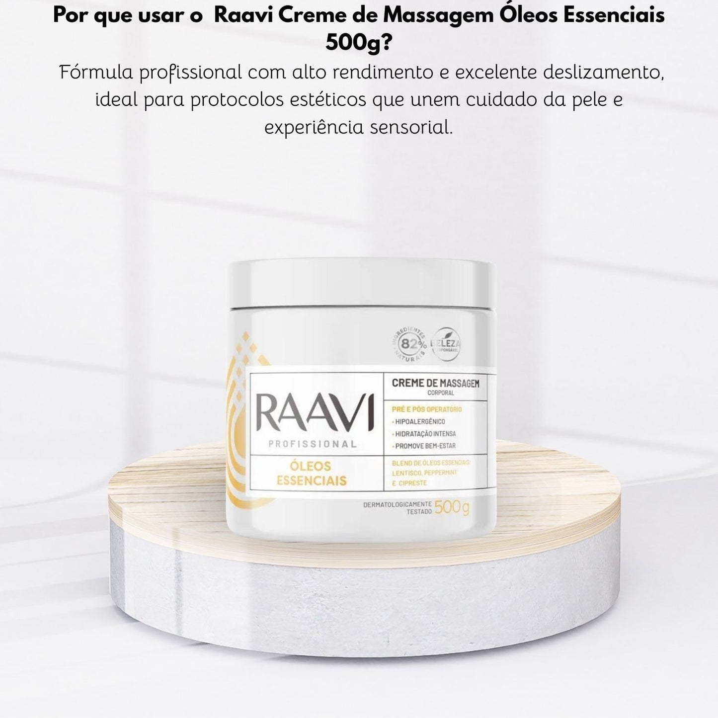 Raavi Creme de Massagem Oleos Essenciais 500 g