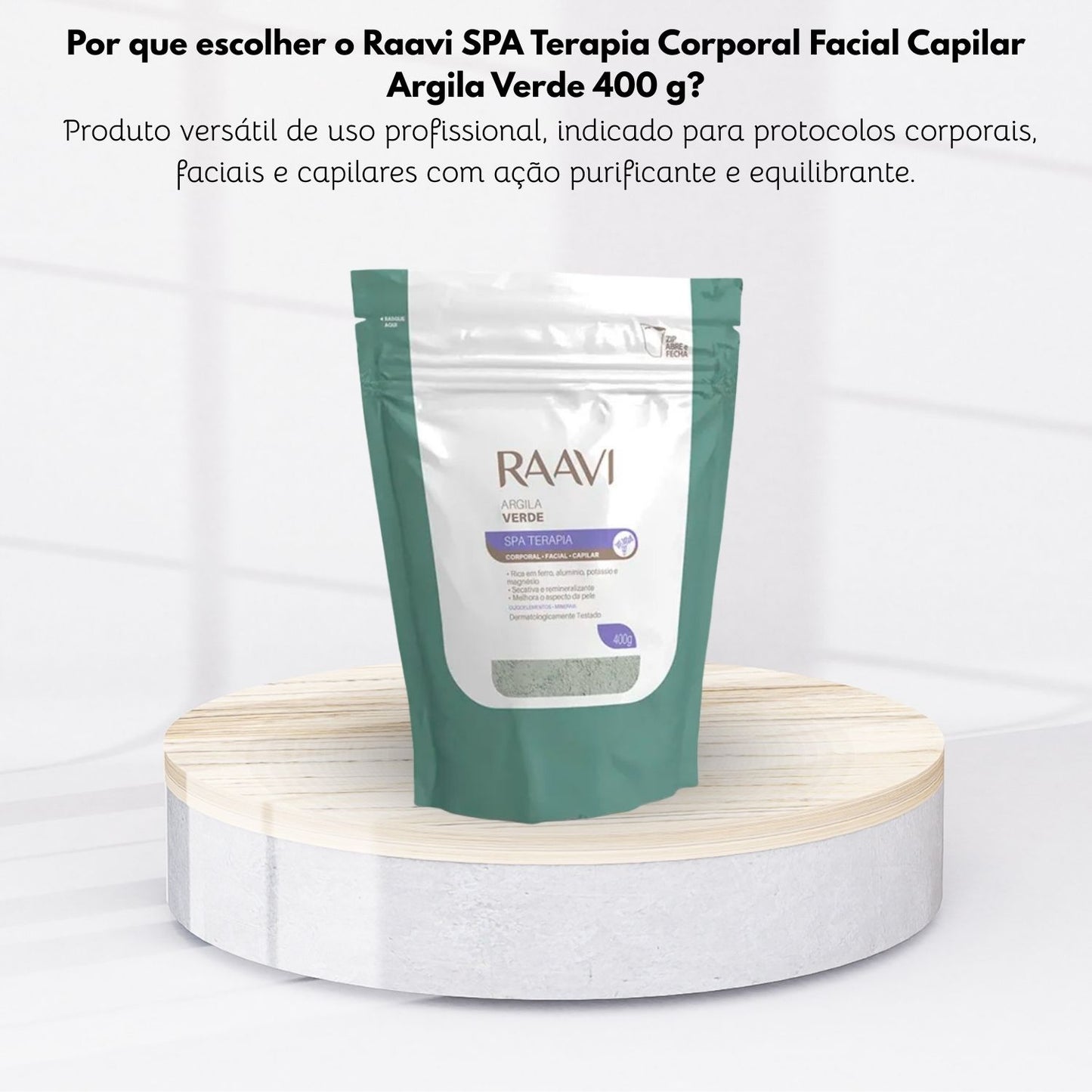 Raavi SPA Terapia Corporal Facial Capilar Argila Verde 400 g