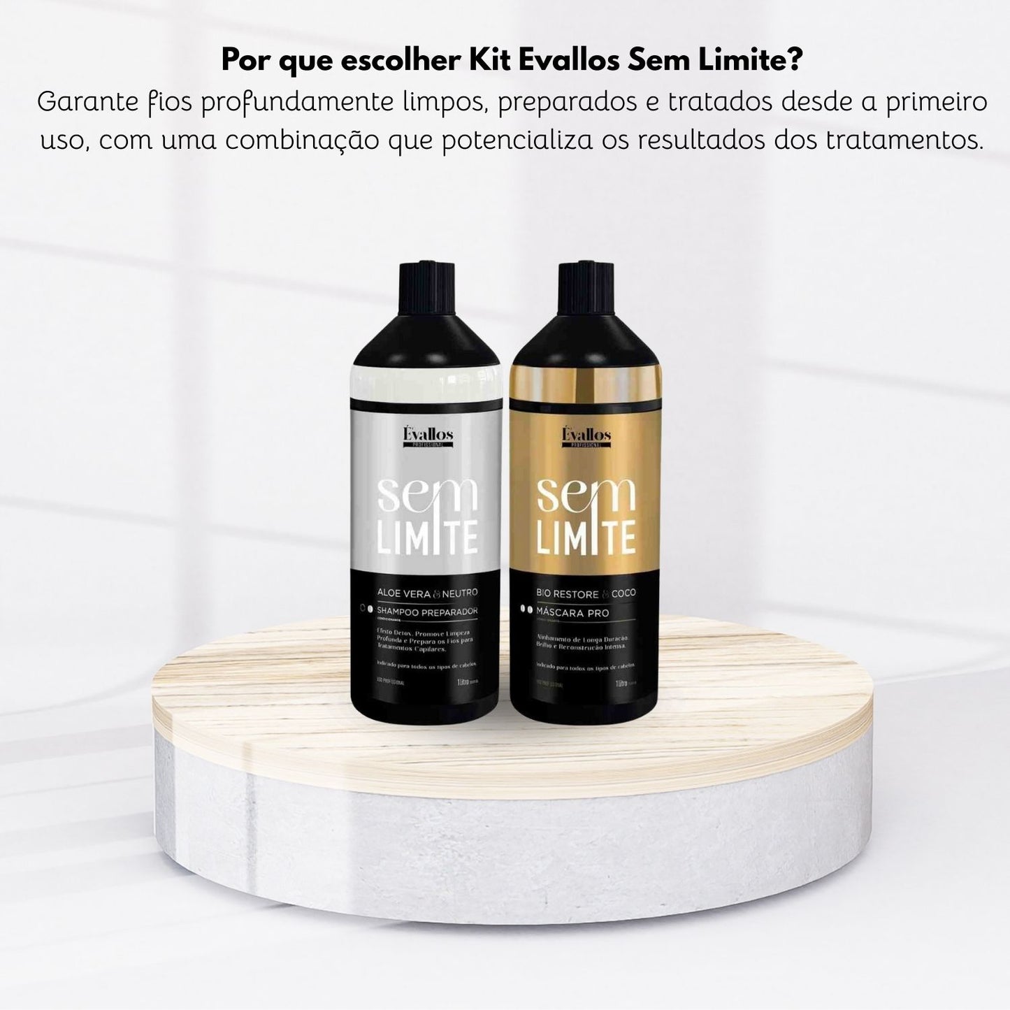Kit Évallos Shampoo Antiresiduo Detox + Máscara Progressiva Sem Limite 2 x 1 Litro