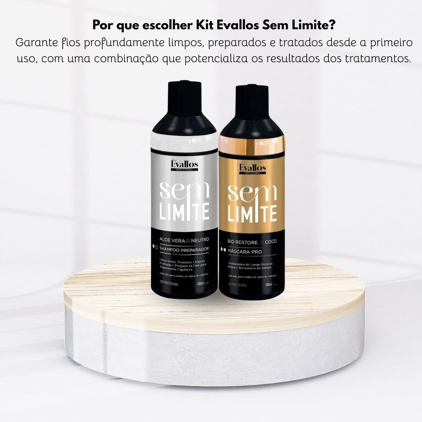 Kit Évallos Shampoo Antiresiduo Detox + Máscara Progressiva Sem Limite 2 x 400 ml