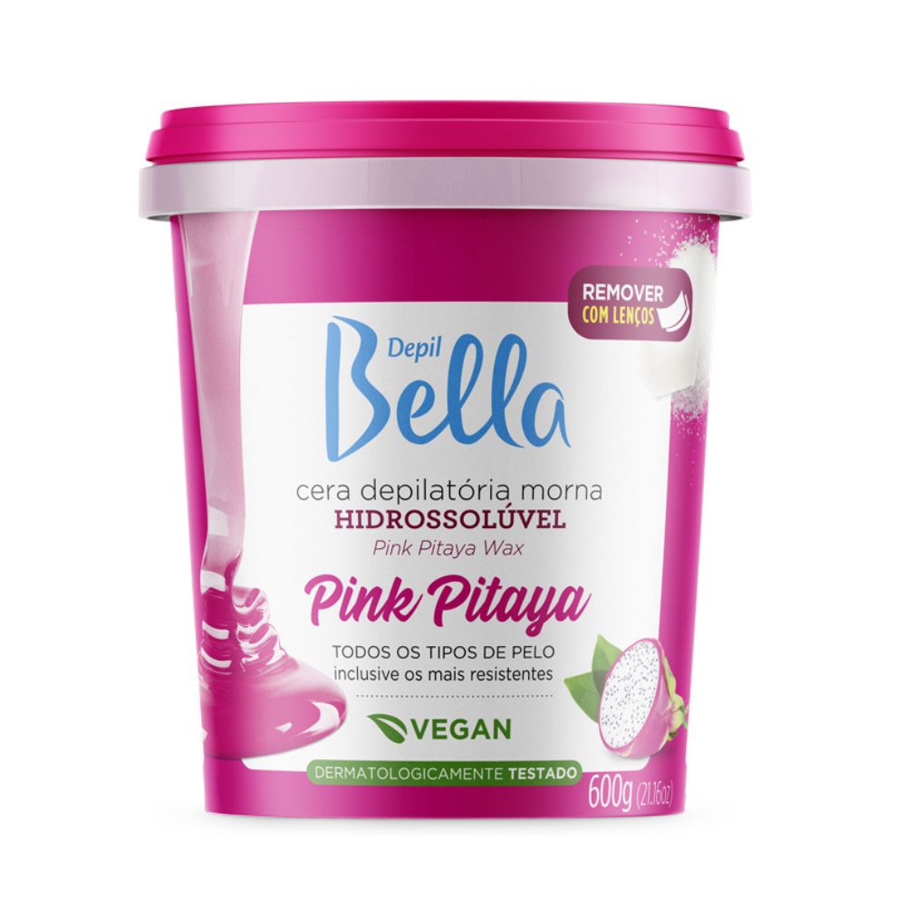 Cera Depilatória Depil Bella Morna Hidrossolúvel Pink Pitaya 600 g