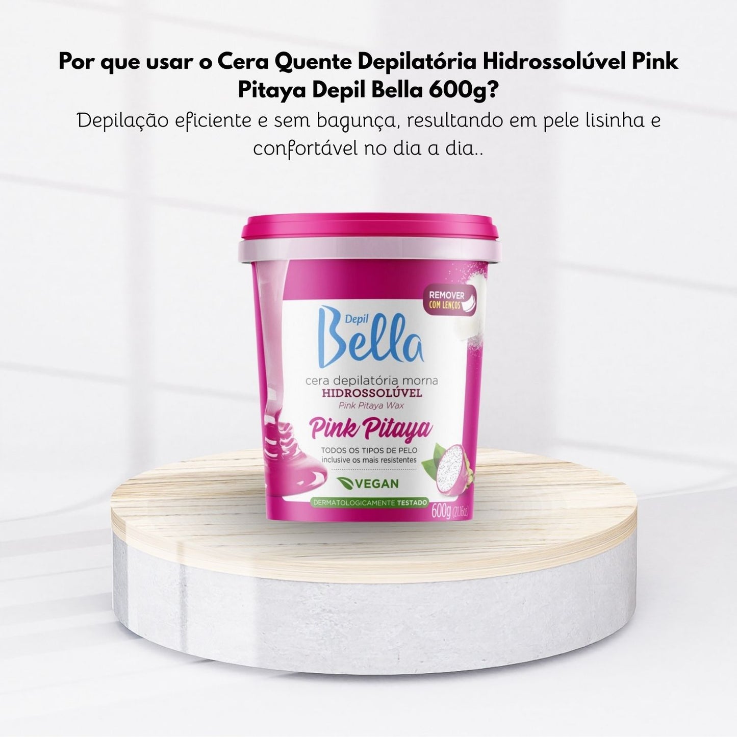 Cera Depilatória Depil Bella Morna Hidrossolúvel Pink Pitaya 600 g