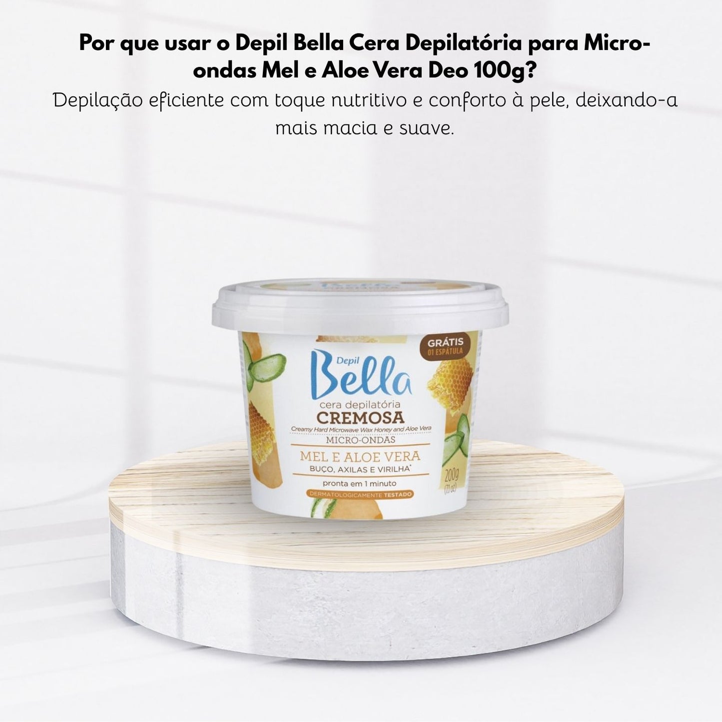 Cera Depilatória Depil Bella para Micro-Ondas Mel e Aloe Vera 200 g