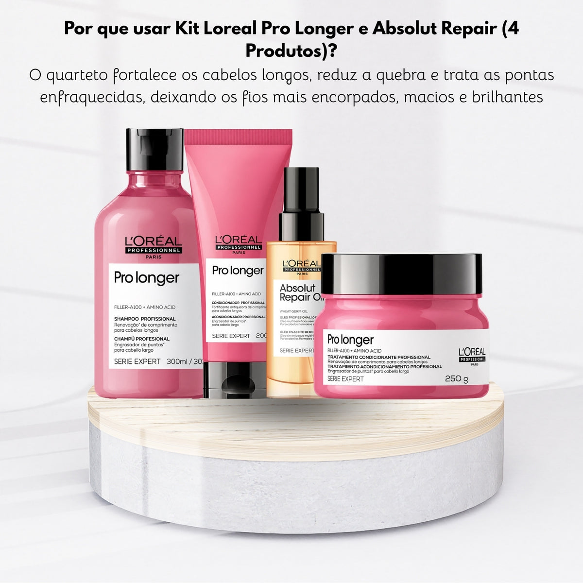 Kit Loreal Pro Longer e Absolut Repair (4 Produtos)