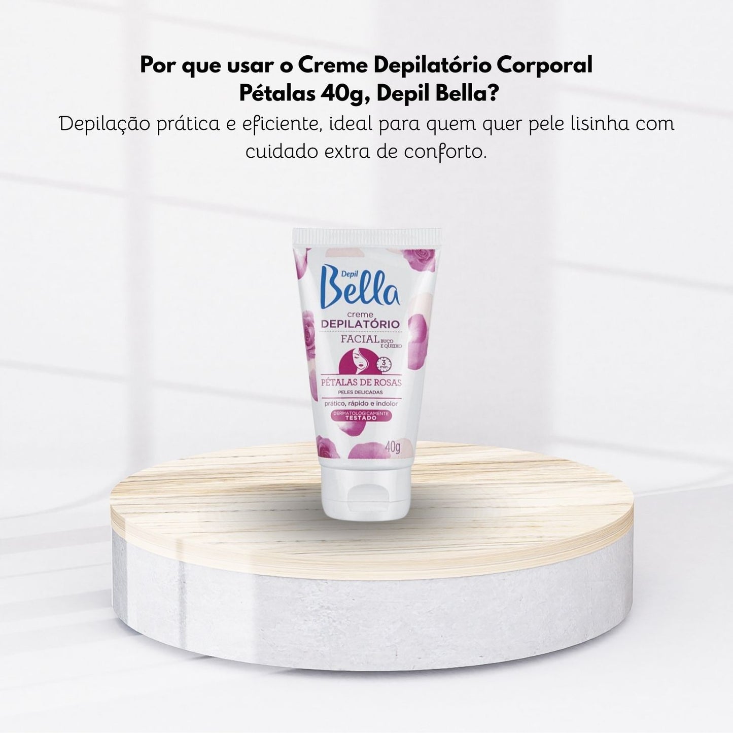 Depil Bella Creme Depilatório Facial Pétalas de Rosa 40 g