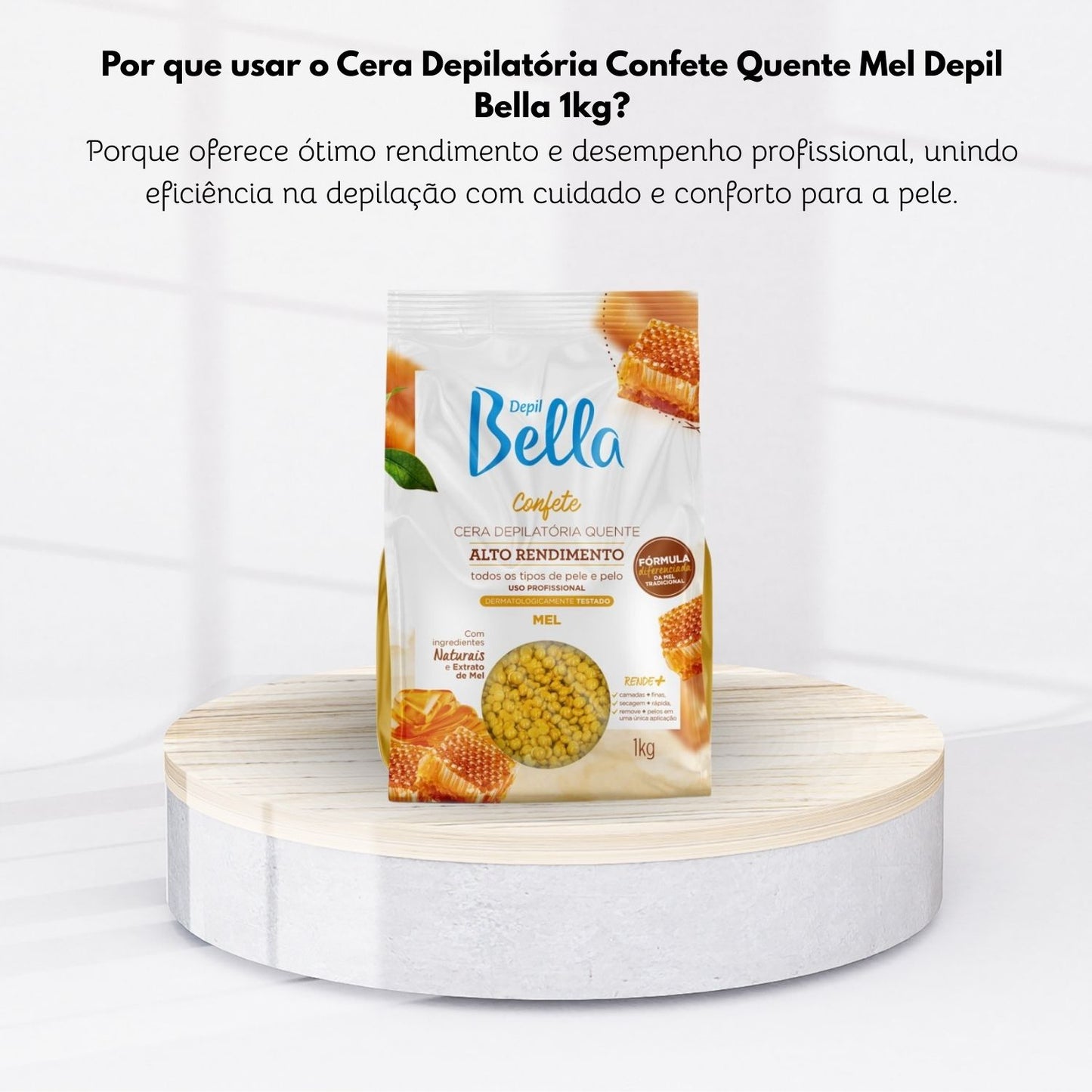 Cera Depilatória Depil Bella Quente Confete Mel 1000 g