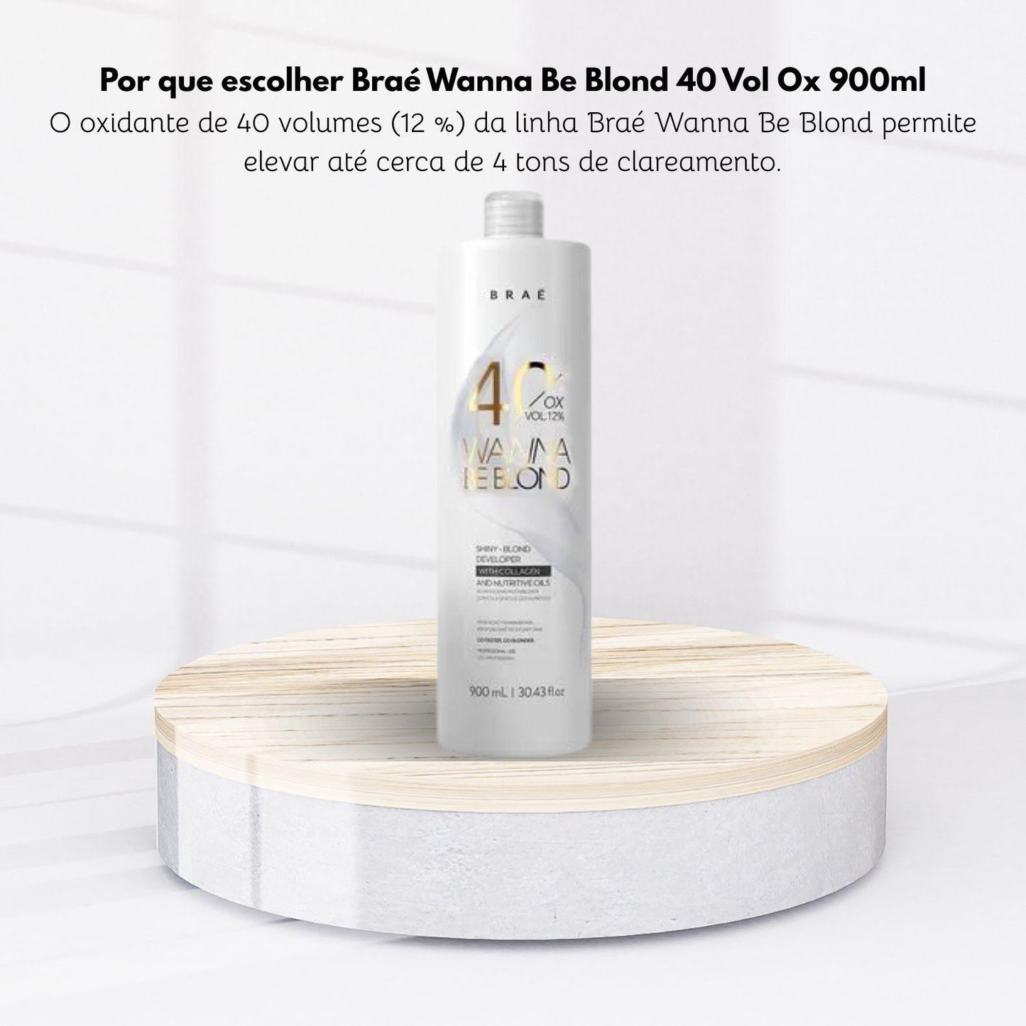Agua Oxigenada Braé Wanna Be Blond 40 Volume Ox 900 ml