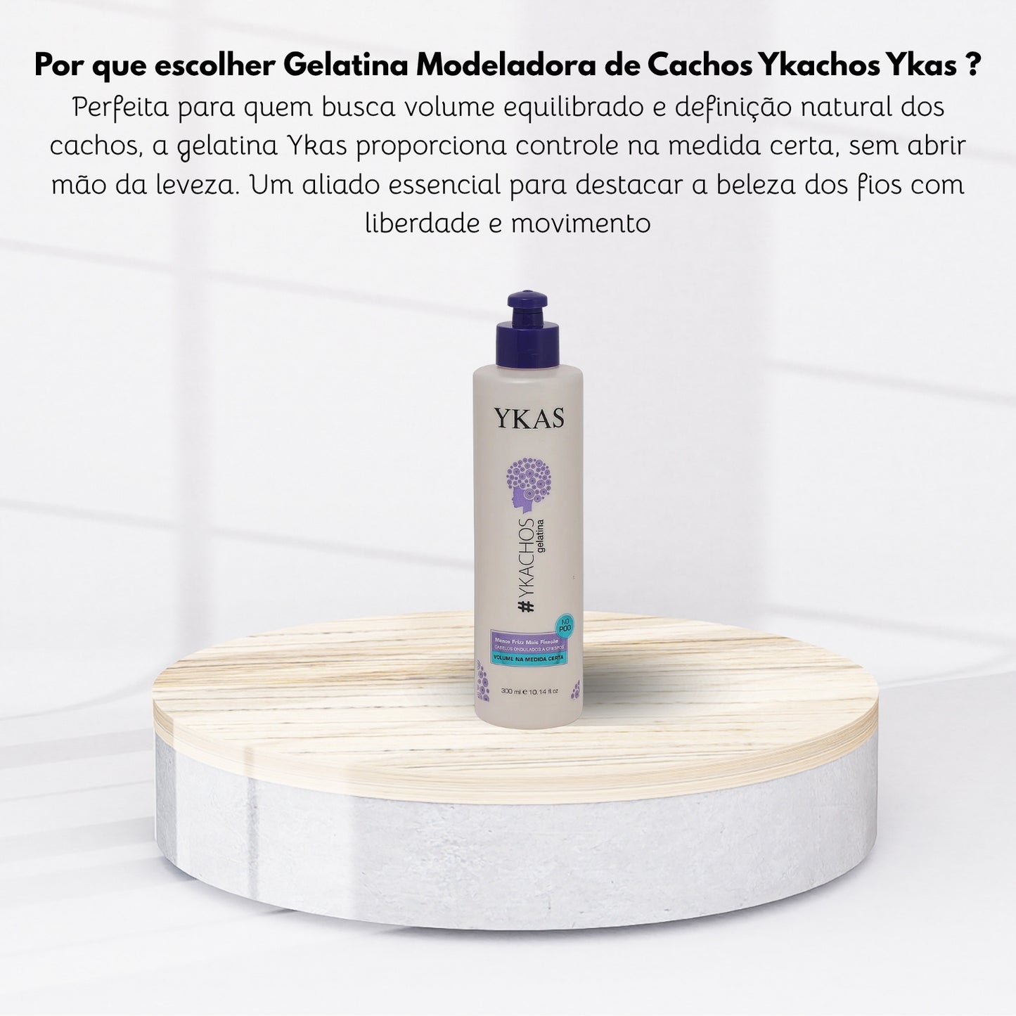 Ykas Ykachos Gelatina Modeladora de Cachos 300 ml para Cabelo Cacheado