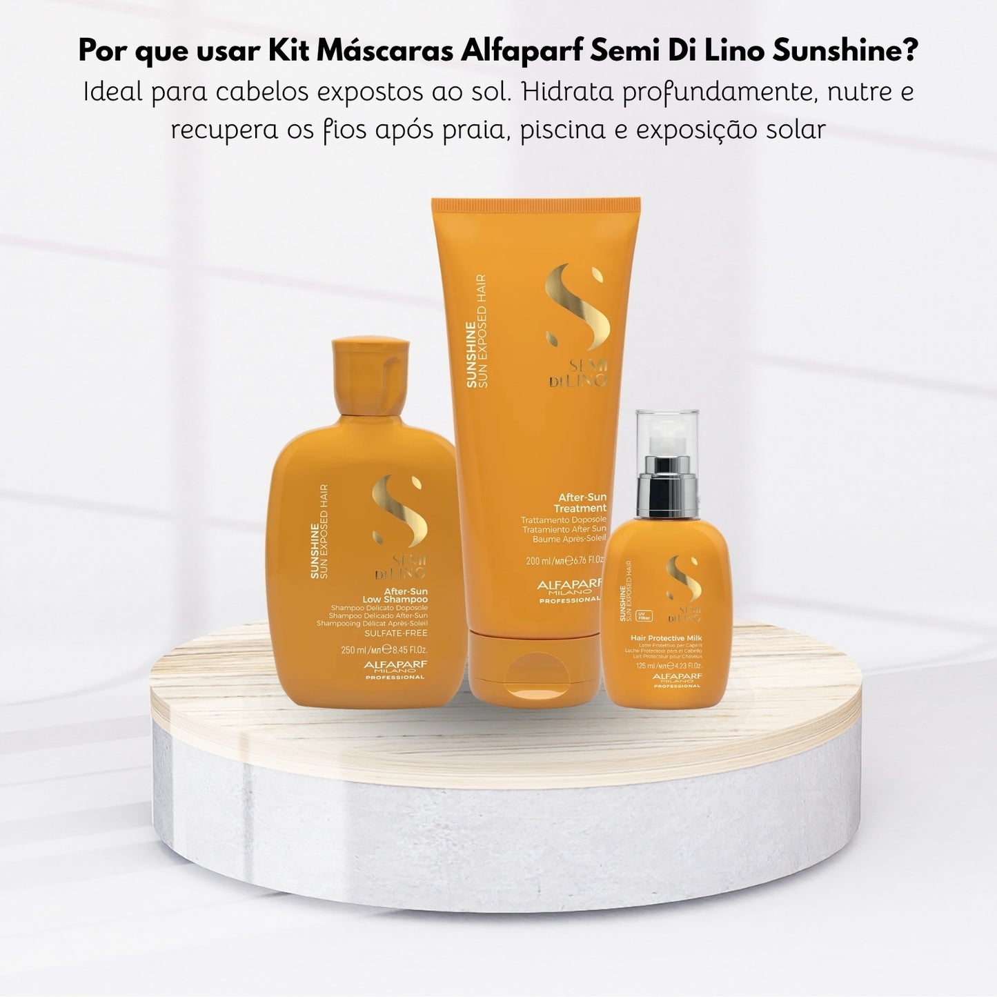 Kit Alfaparf Semi Di Lino Sunshine Home Care (3 Produtos)
