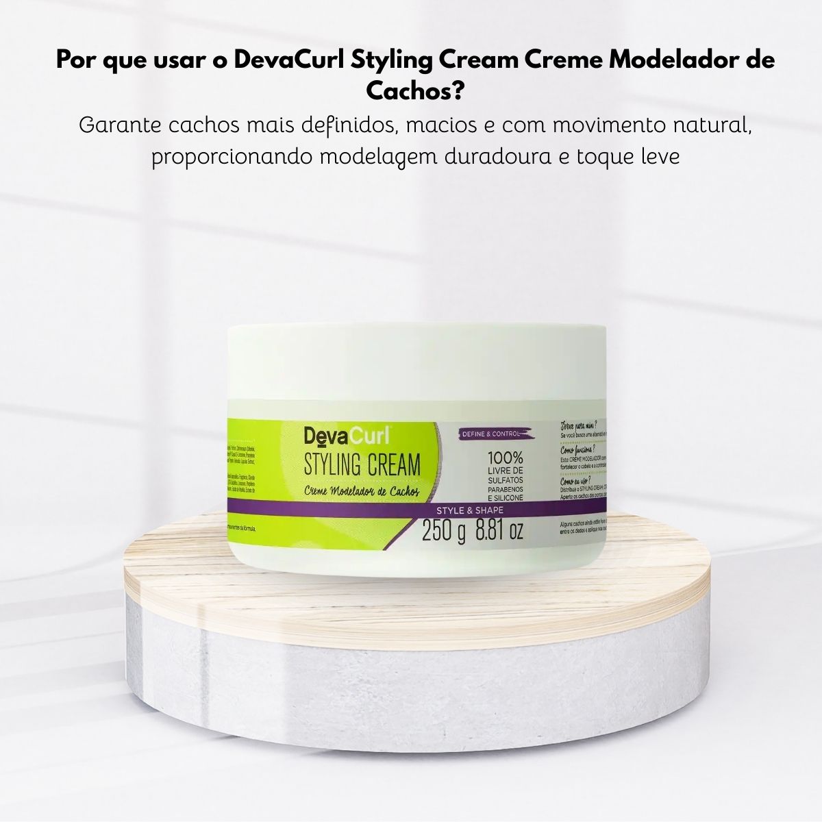 Leave-in DevaCurl Styling Cream Creme Modelador de Cachos para Cabelo Cacheado 250 g