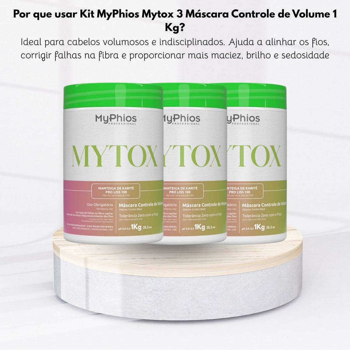 Kit MyPhios Mytox 3 Máscara Controle de Volume 1 Kg
