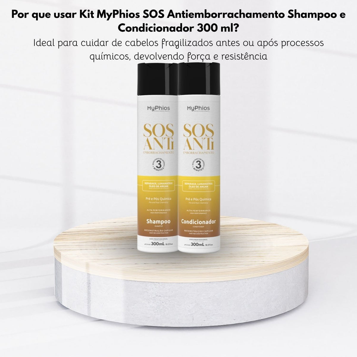 Kit MyPhios SOS Antiemborrachamento Shampoo e Condicionador 300 ml