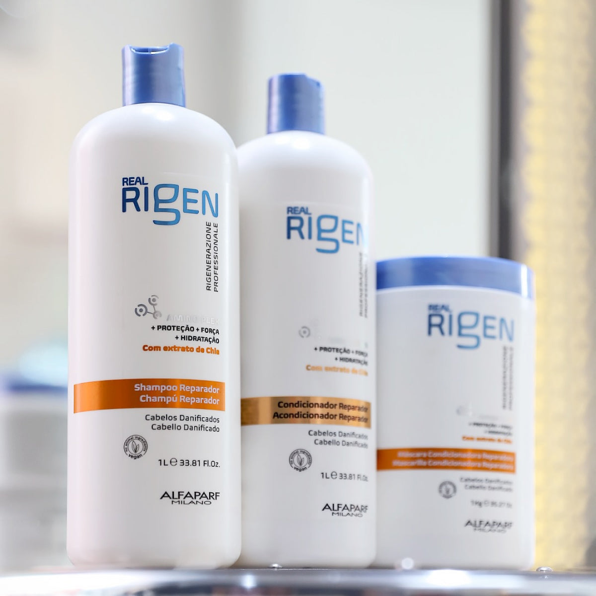 Máscara Alfaparf Real Rigen Condicionadora Reparadora 1000 g