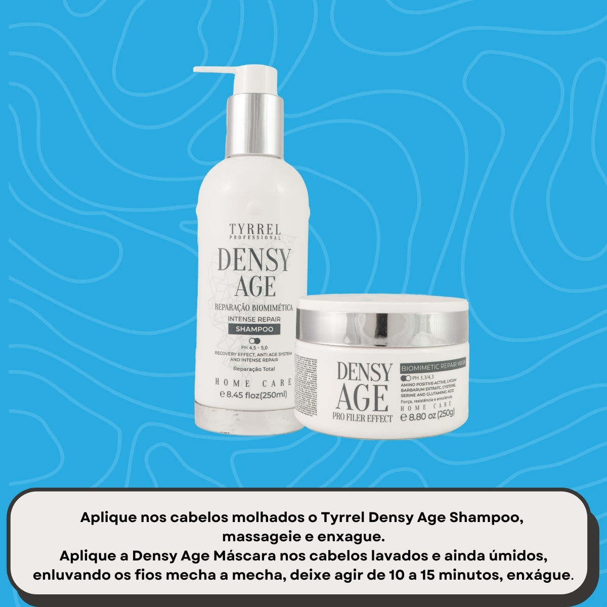 Kit Tyrrel Densy Age Biomimetic Repair Shampoo 250 ml e Máscara 250 g