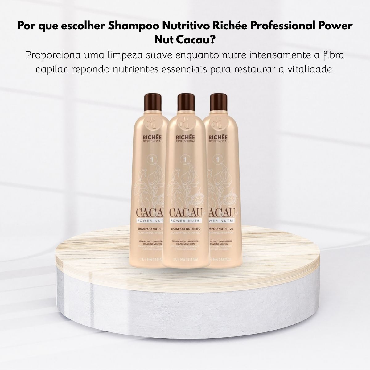 Kit Richée Cacau Power Nutri 3 Shampoo 1 Litro
