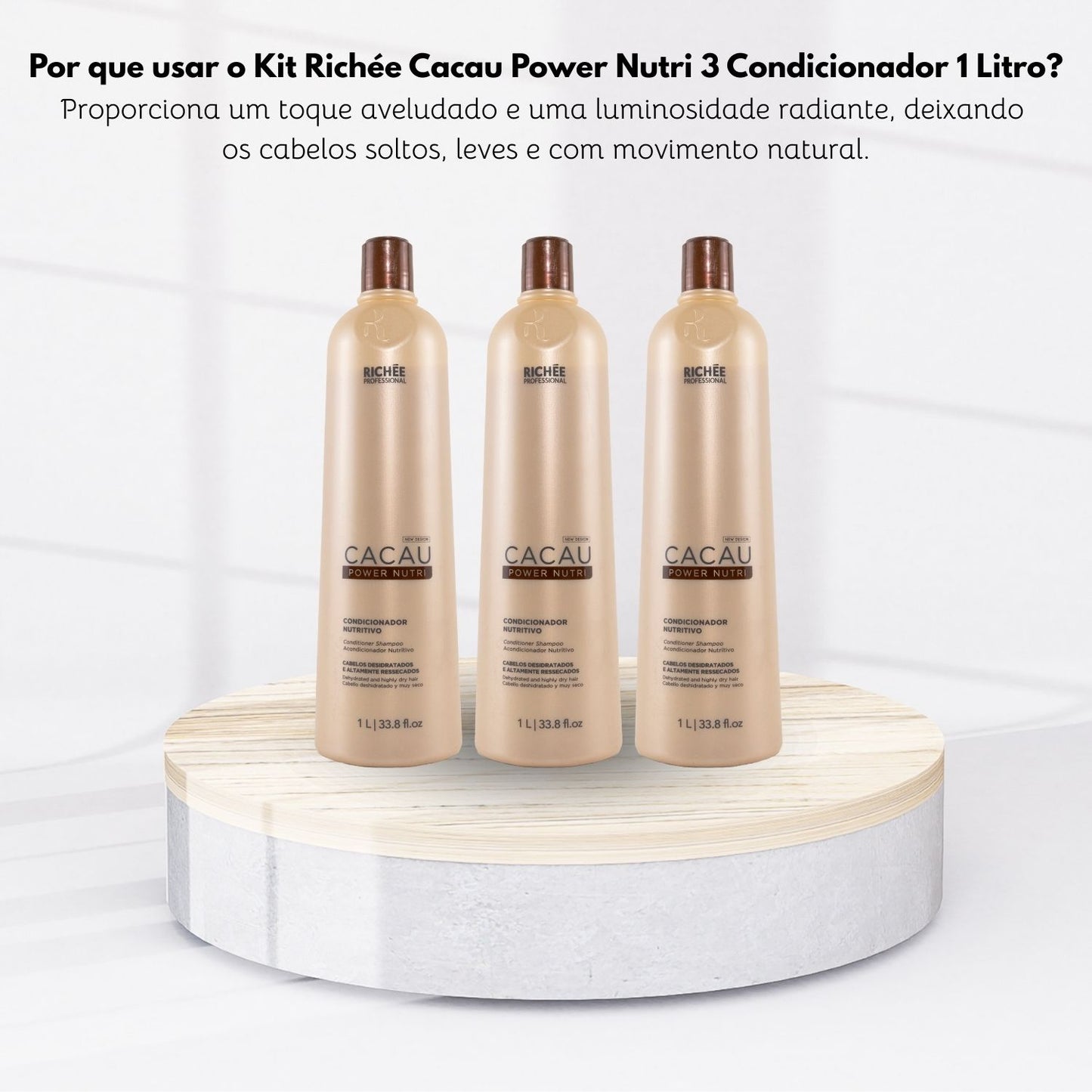 Kit Richée Cacau Power Nutri 3 Condicionador 1 Litro