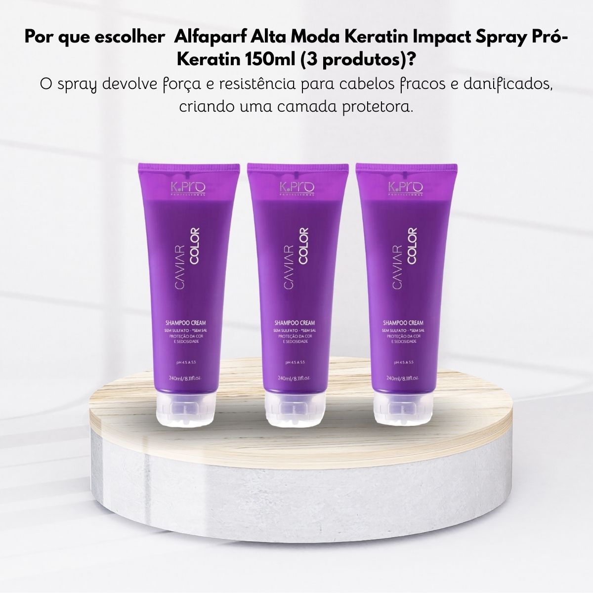 Kit K.Pro Caviar Color 3 Shampoos Cream 240 ml