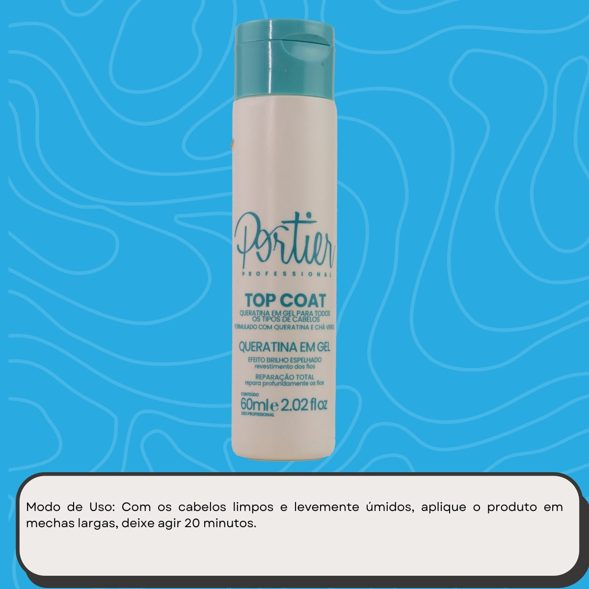 Portier Top Coat Queratina em Gel 60 ml