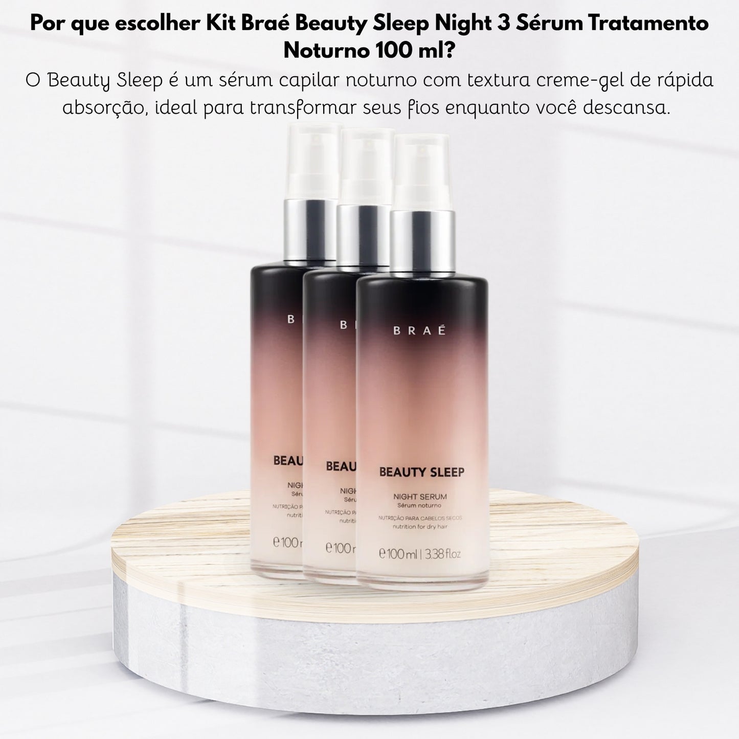 Kit Braé Beauty Sleep Night 3 Sérum Tratamento Noturno 100 ml
