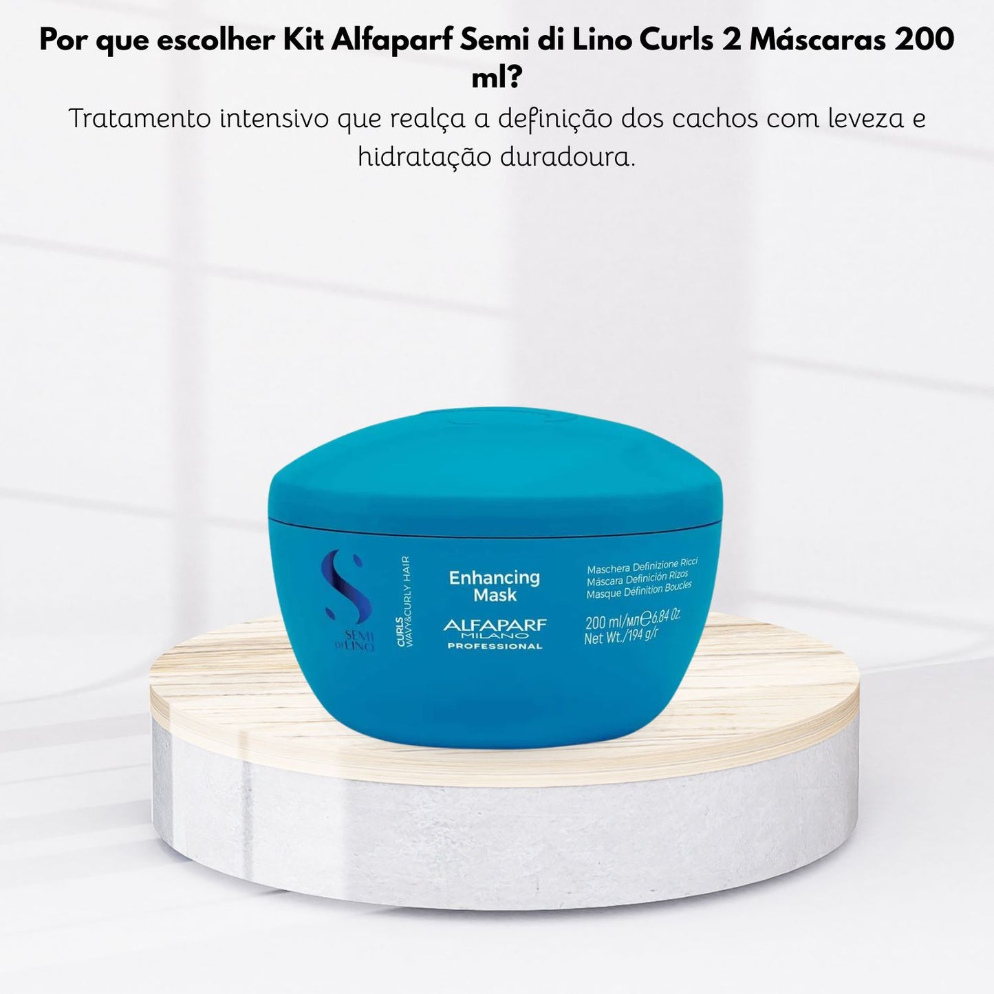 Kit Alfaparf Semi di Lino Curls 2 Máscaras 200 ml