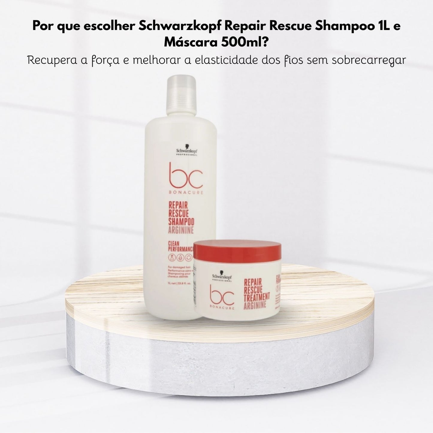 Kit Schwarzkopf Repair Rescue Shampoo 1 Litro e Máscara 500 ml