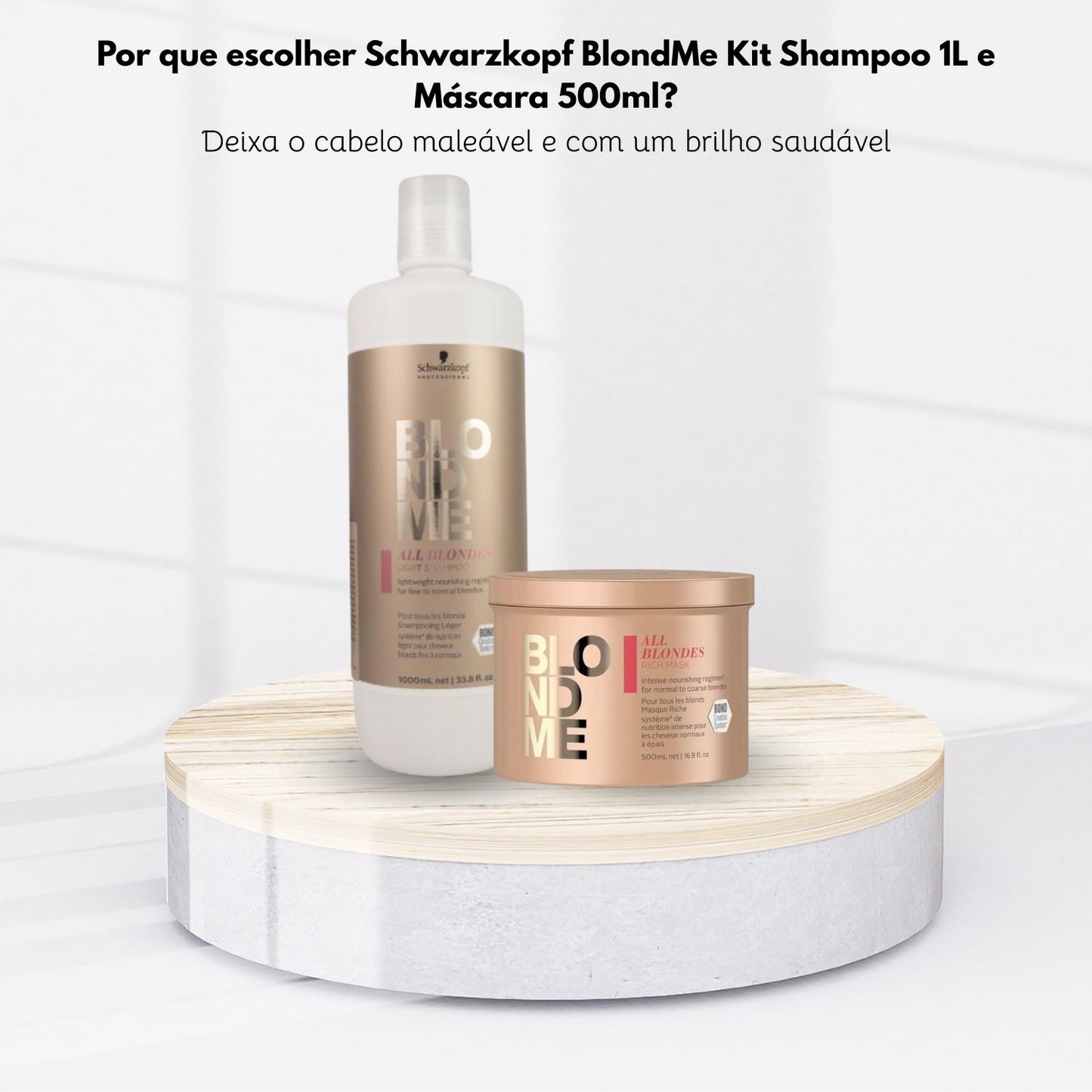 Kit Schwarzkopf BlondMe Shampoo 1 Litro e Máscara 500 ml