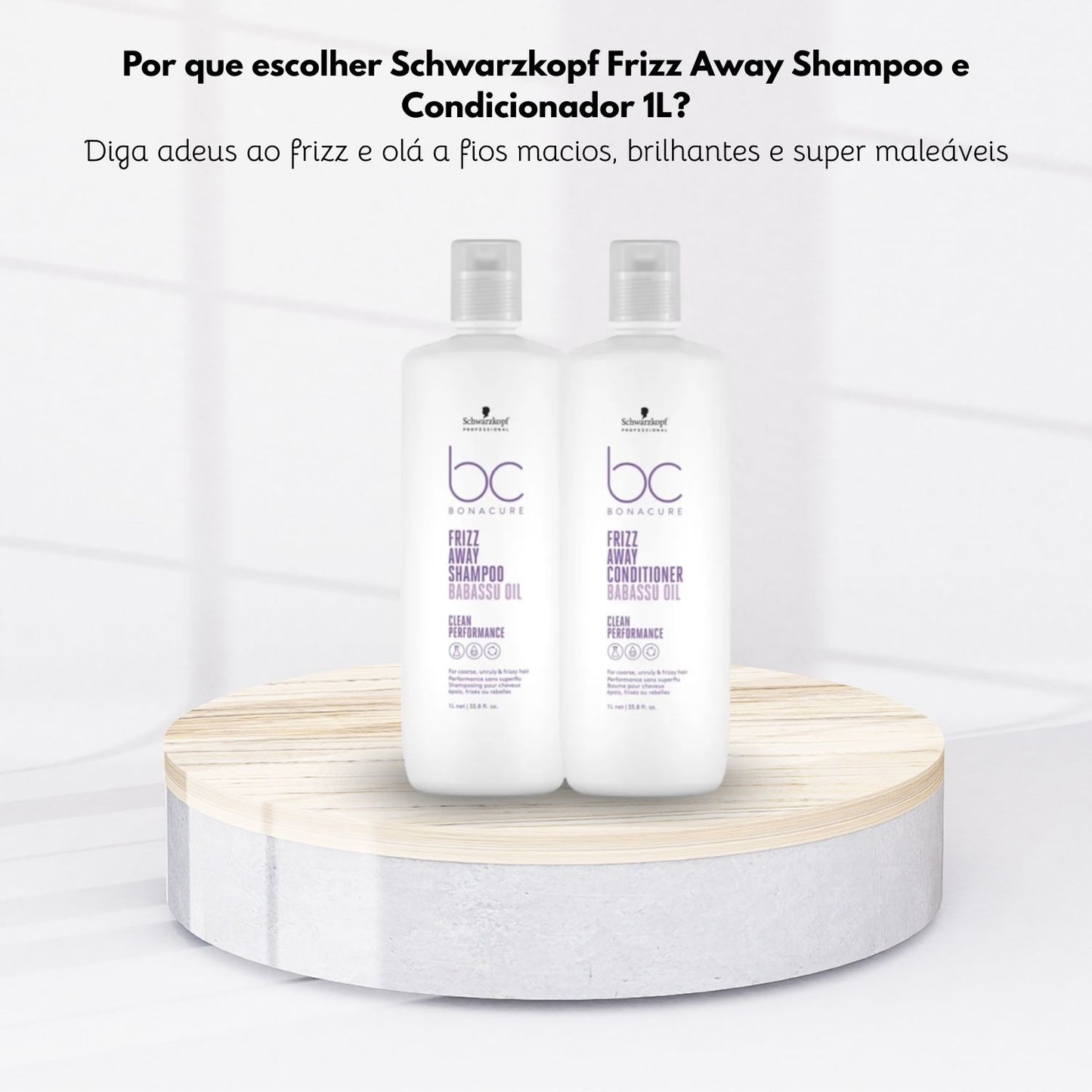 Kit Schwarzkopf Frizz Away Shampoo e Condicionador 1 Litro
