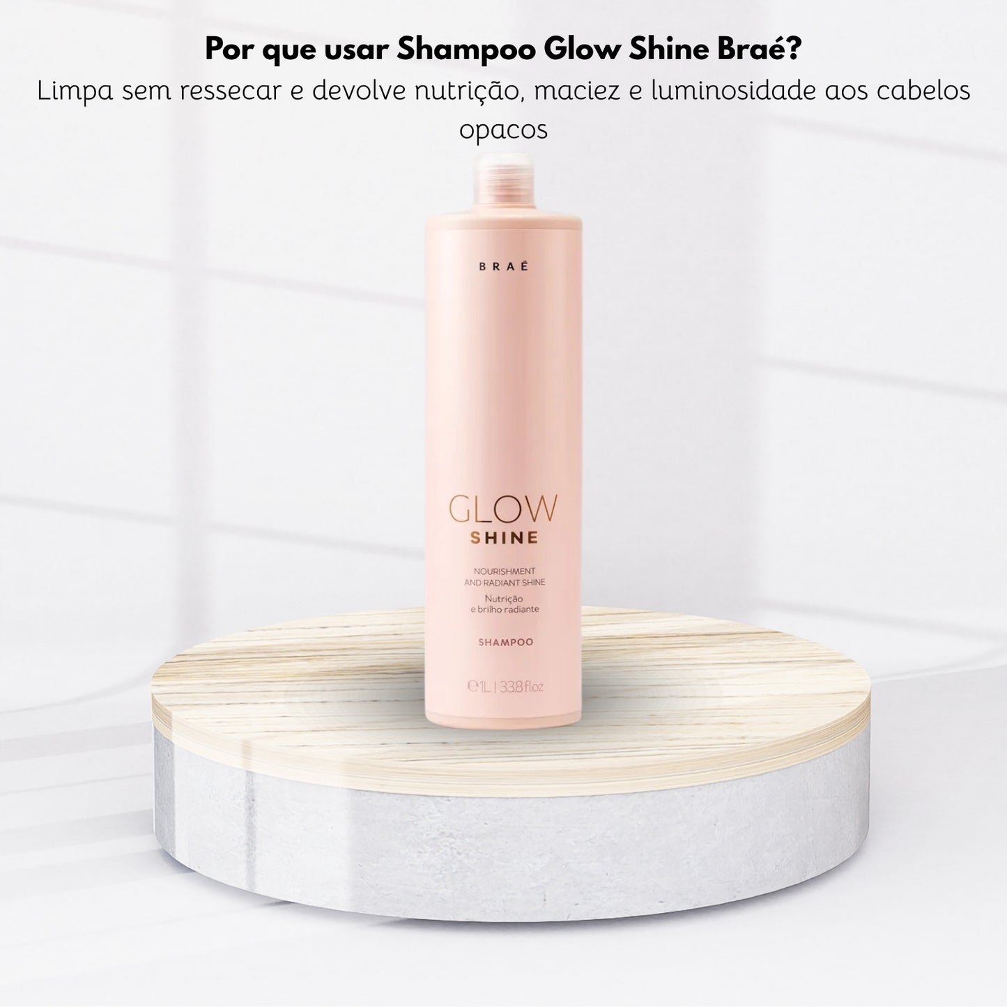 Shampoo Braé Glow Shine Nutrição e Brilho Shampoo Hidratante 1 Litro
