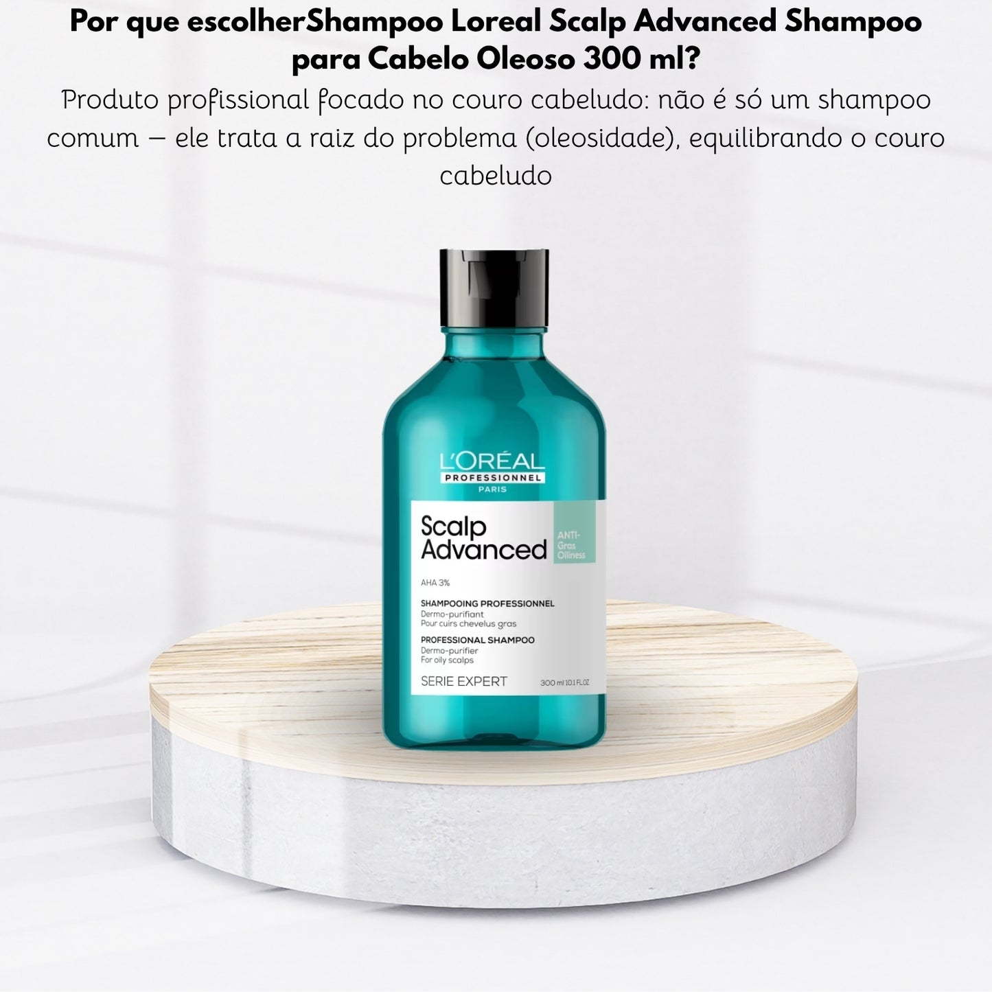 Shampoo Loreal Scalp Advanced Shampoo para Cabelo Oleoso 300 ml