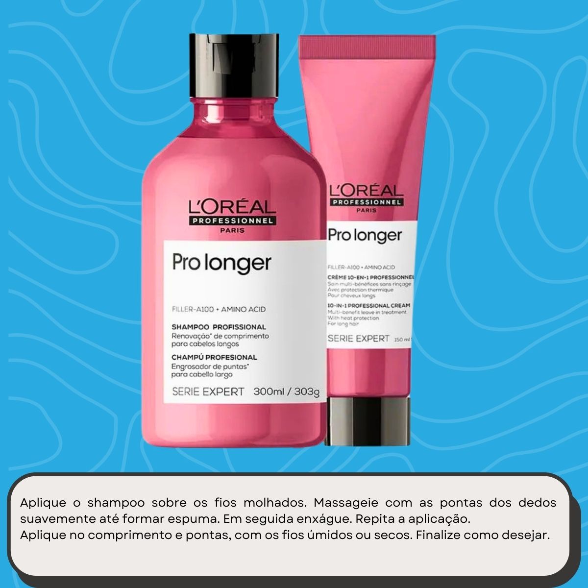 Kit Loreal Pro Longer Shampoo 300 ml e Leave-in 150 ml