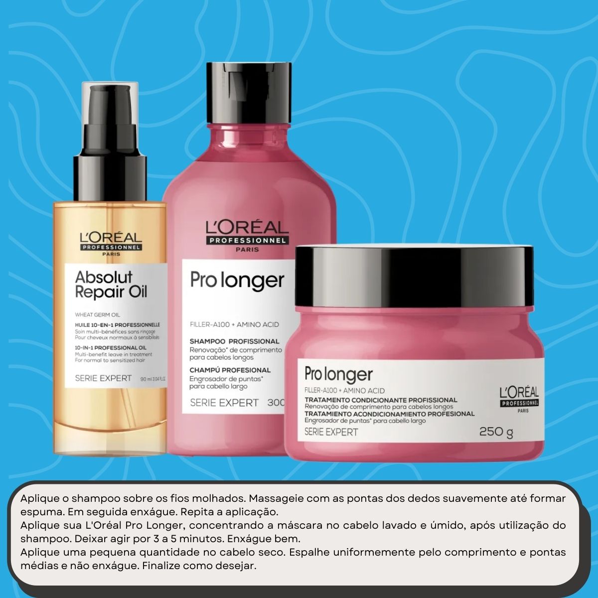 Kit Loreal Pro Longer e Absolut Repair (3 Produtos)