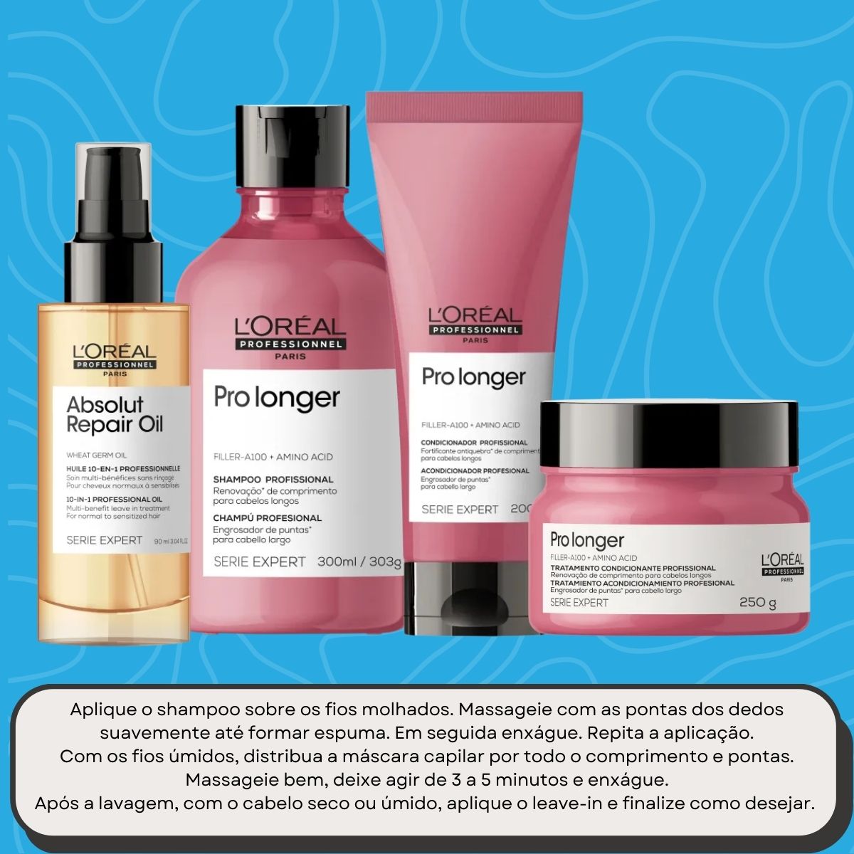 Kit Loreal Pro Longer e Absolut Repair (4 Produtos)