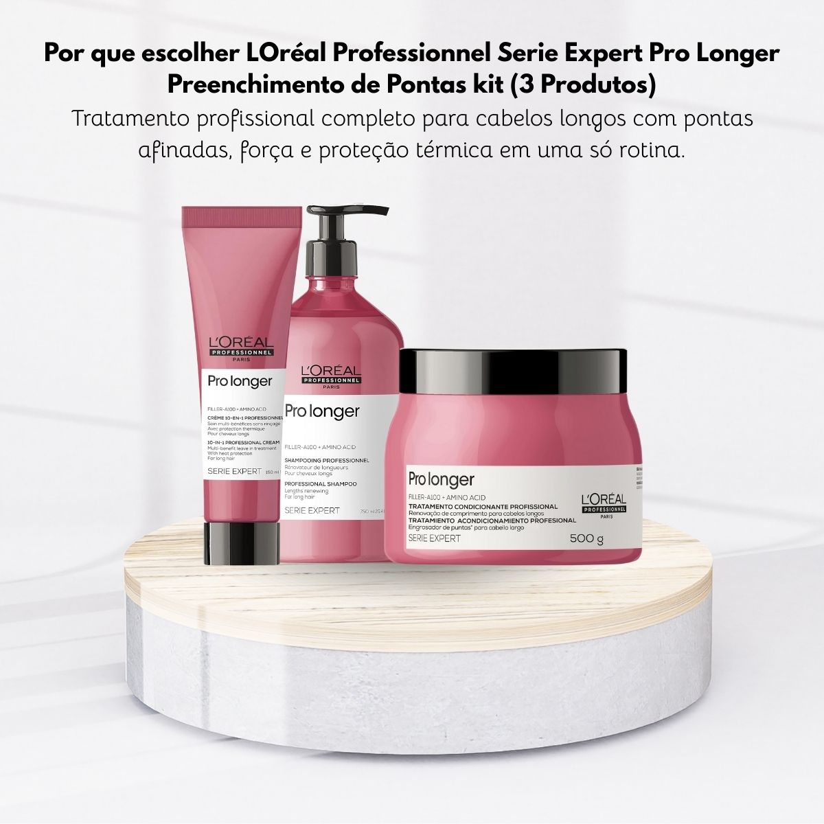 kit Loreal Pro Longer Preenchimento de Pontas (3 Produtos)