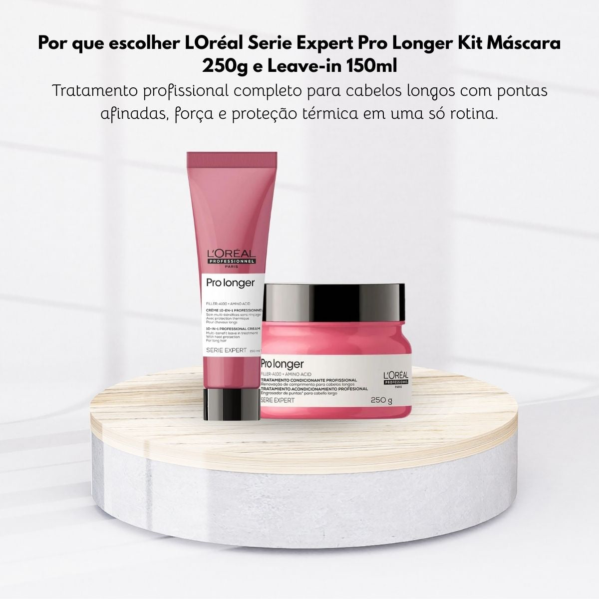 Kit Loreal Serie Expert Pro Longer Máscara 250 g e Leave-in 150 ml