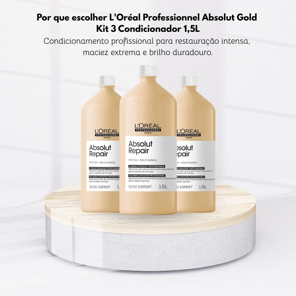 Kit Loreal Absolut Gold 3 Condicionador 1,5L