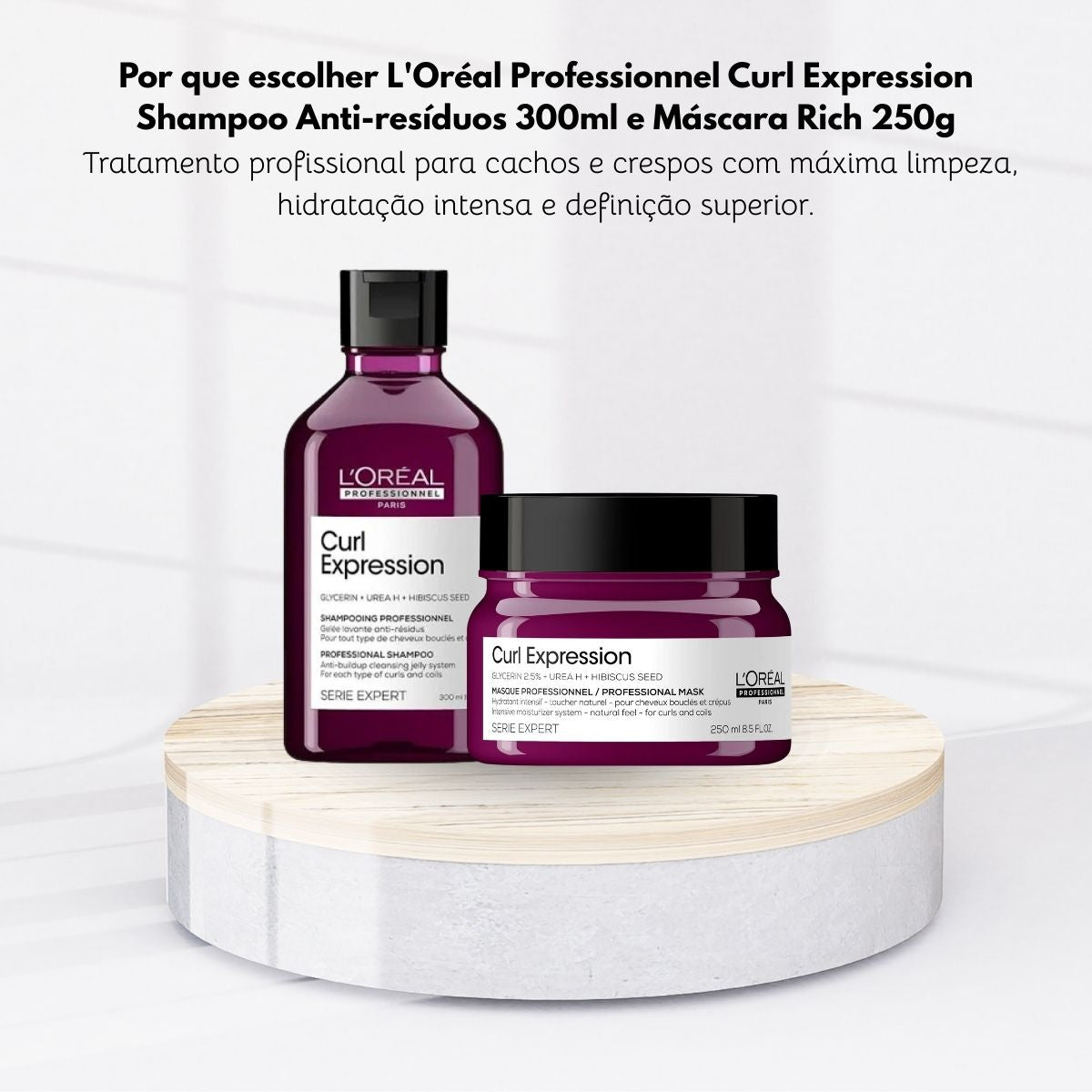 Kit Loreal Curl Expression Shampoo Anti-resíduos 300 ml e Máscara Rich 250 g