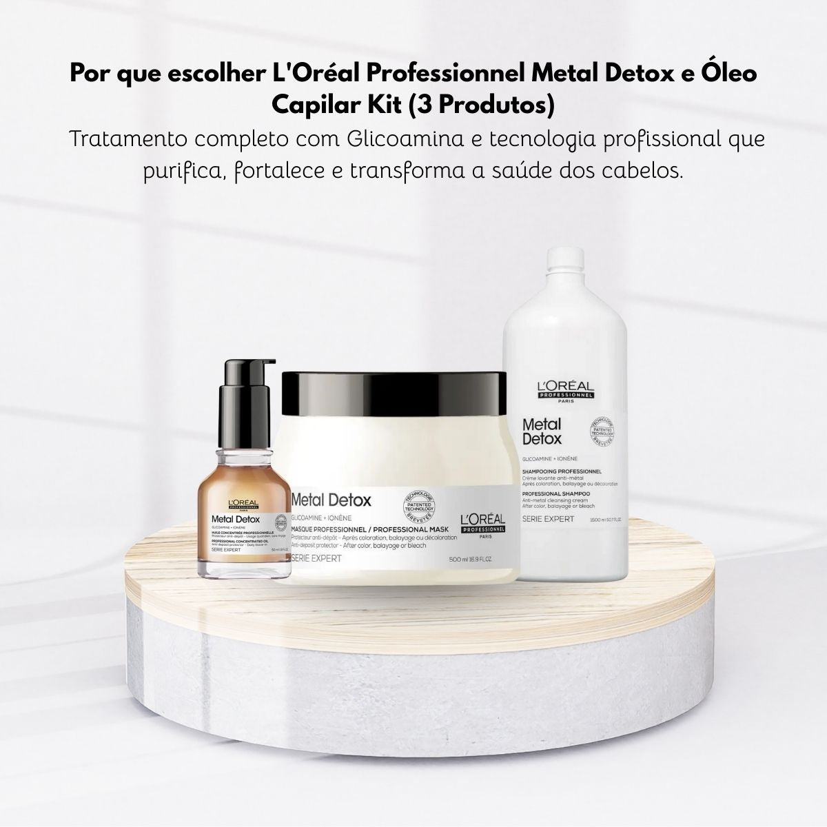 Kit Loreal Metal Detox e Oleo Capilar Salão (3 Produtos)