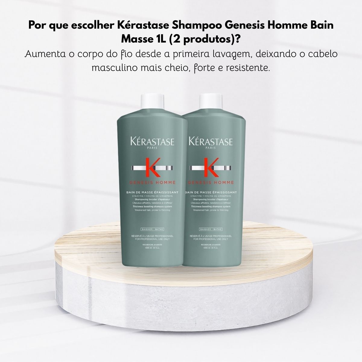 Kit Kérastase Genesis Homme Bain Masse 2 Shampoo 1 Litro