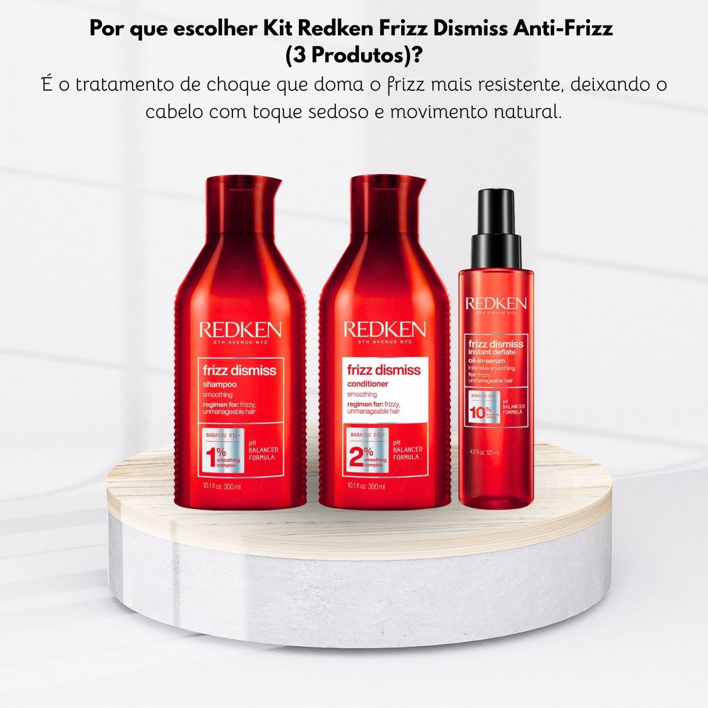 Kit Redken Frizz Dismiss Anti-Frizz (3 Produtos)