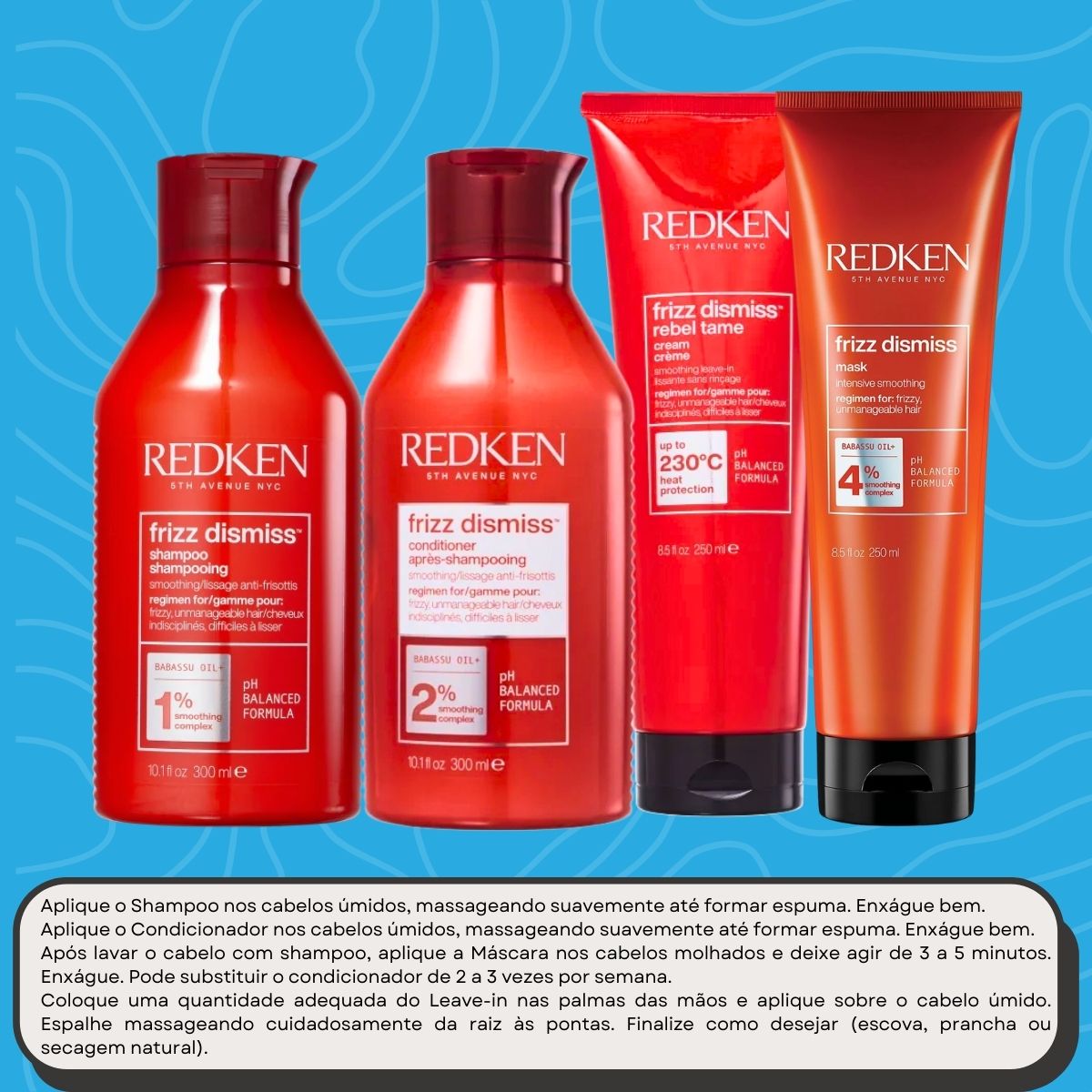 Kit Redken Frizz Dismiss Anti-Frizz (4 Produtos)
