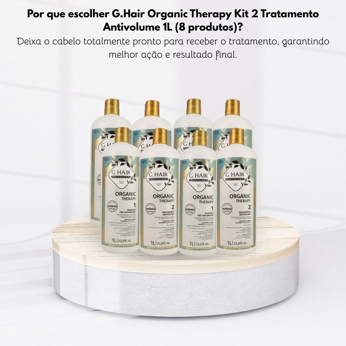 Kit G.Hair Organic Therapy 4 Tratamento Progressiva Antivolume 1 Litro