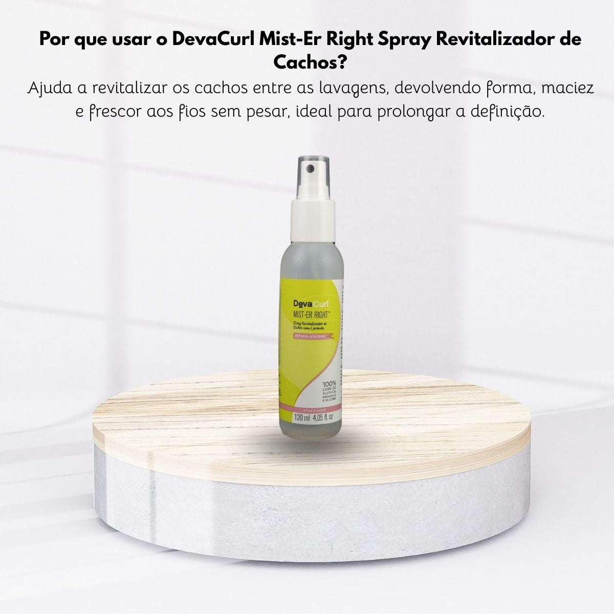 Spray DevaCurl Mist-Er Right Revitalizador de Cachos para Cabelo Cacheado 120 ml