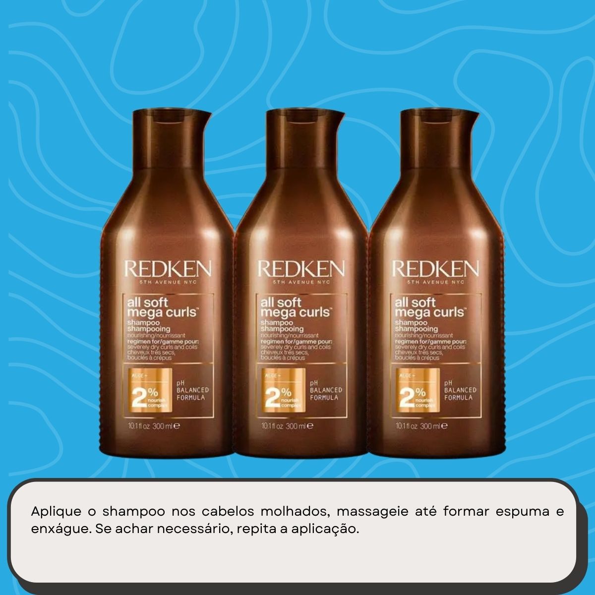 Kit Redken All Soft Mega Curls 3 Shampoo 300 ml