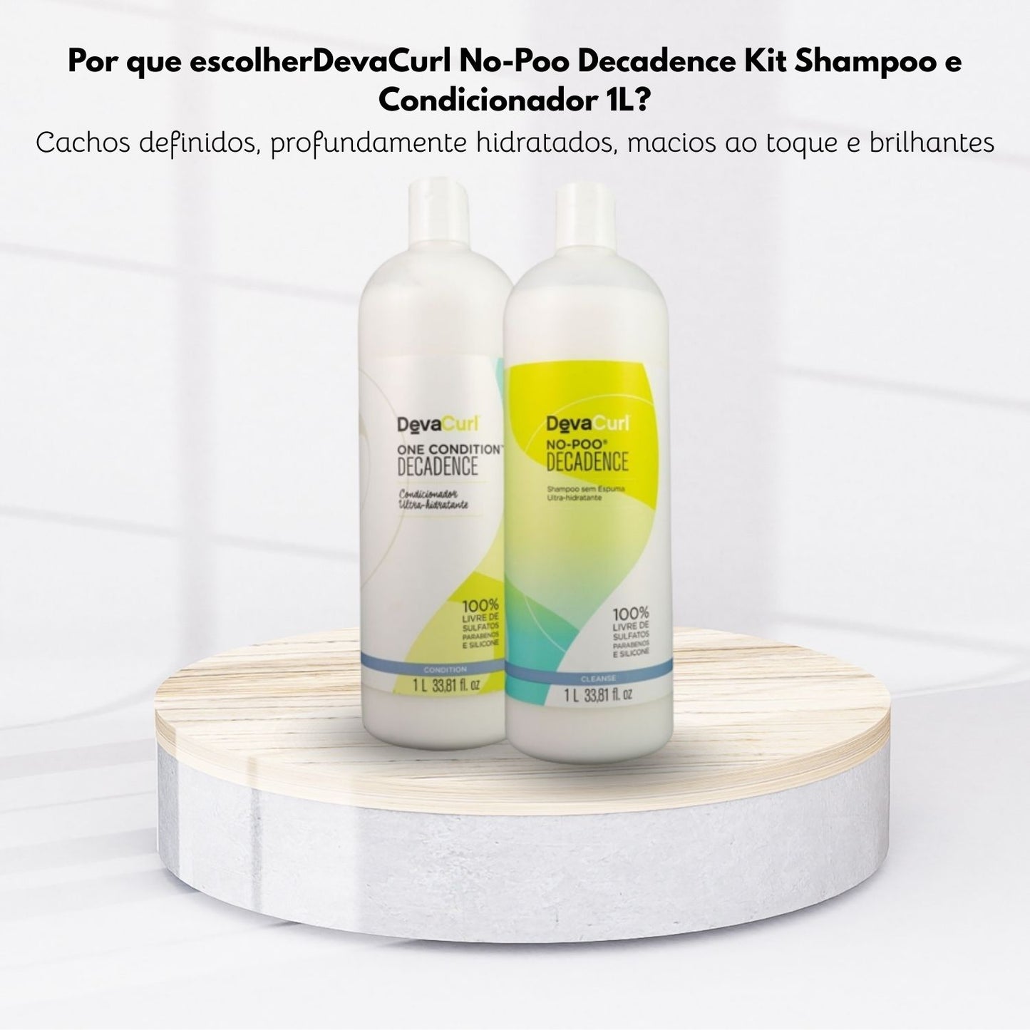 Kit DevaCurl No-Poo Decadence Shampoo e Condicionador 1 Litro