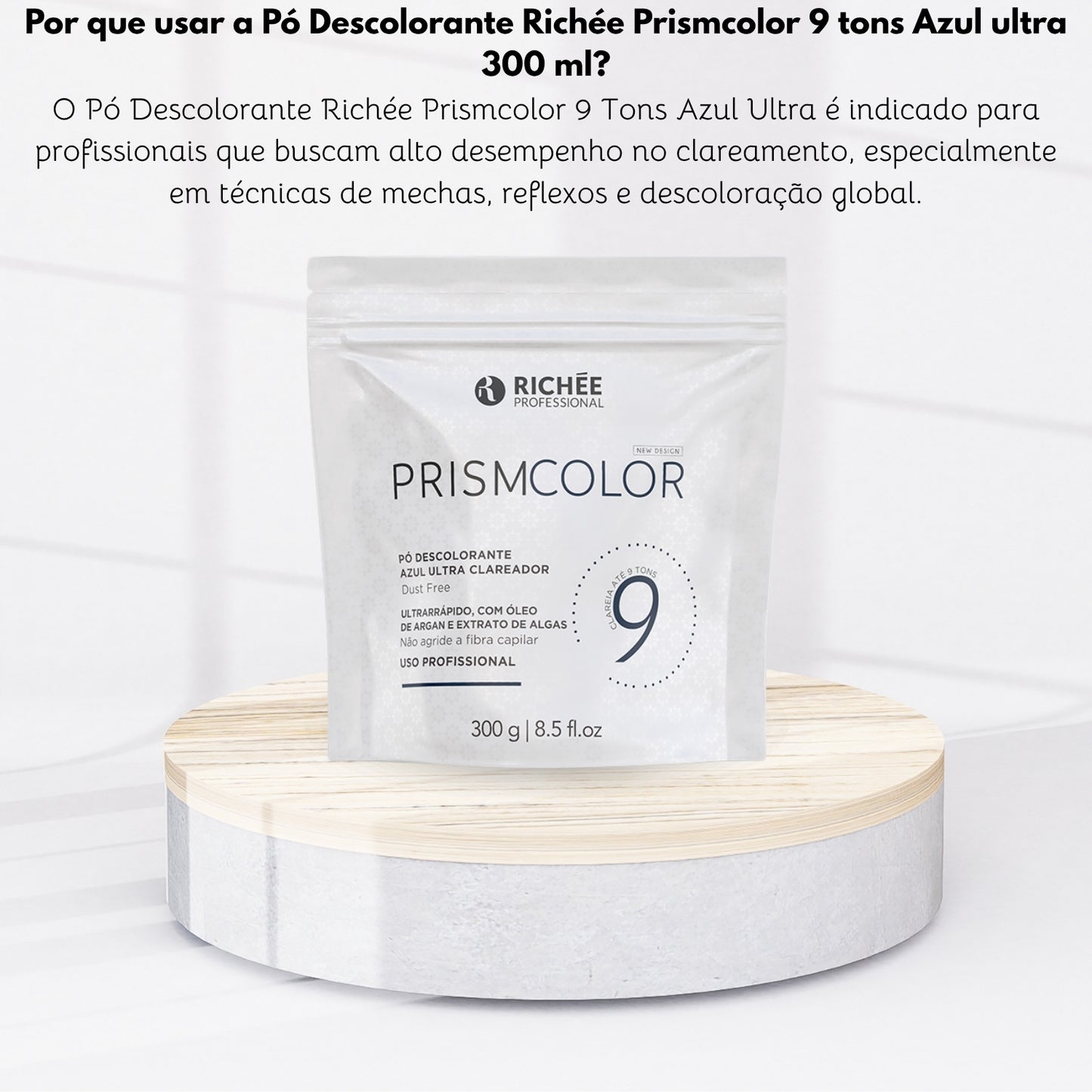 Pó Descolorante Richée Prismcolor 9 tons Azul ultra 300 ml