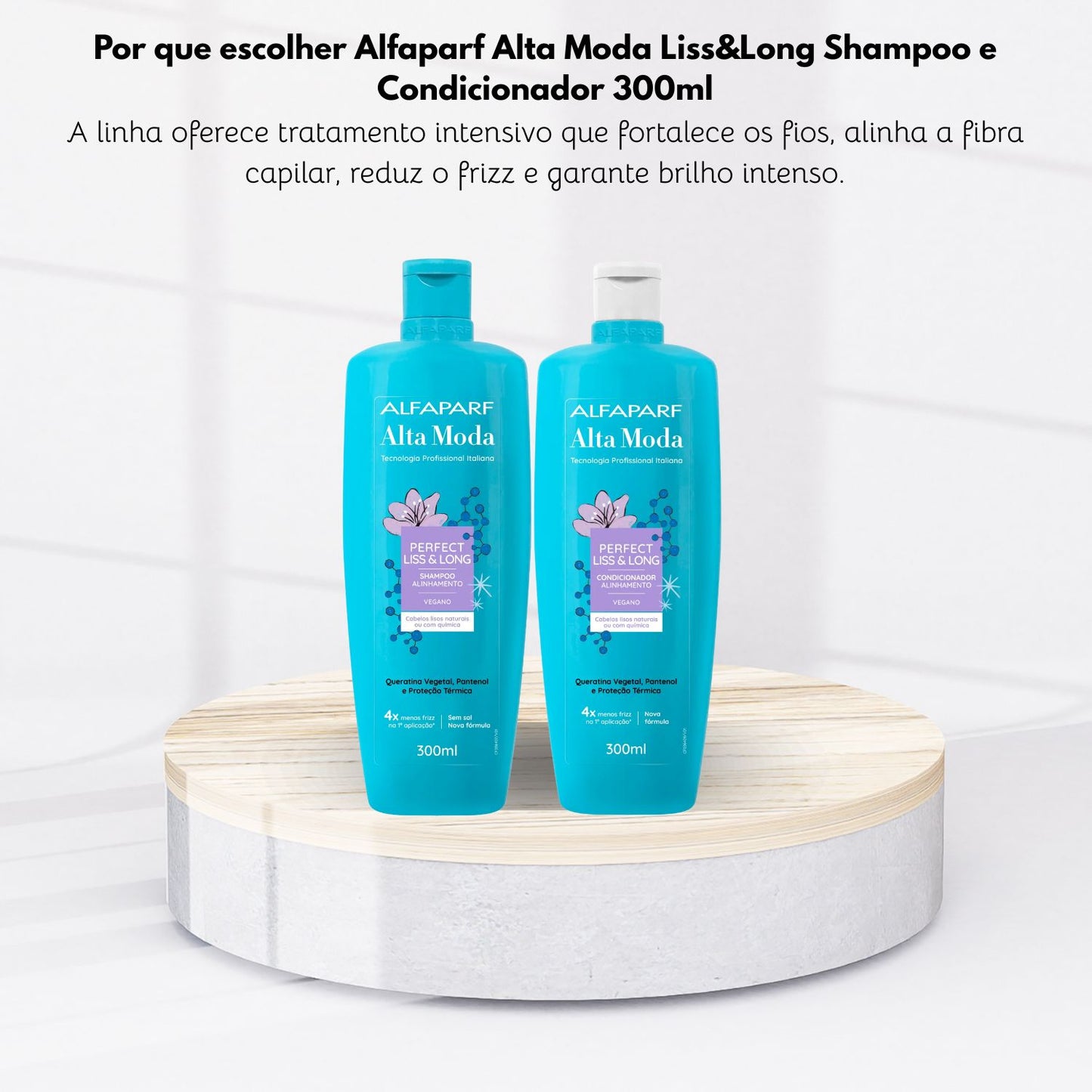 Kit Alfaparf Alta Moda Liss&Long Shampoo e Condicionador 300 ml