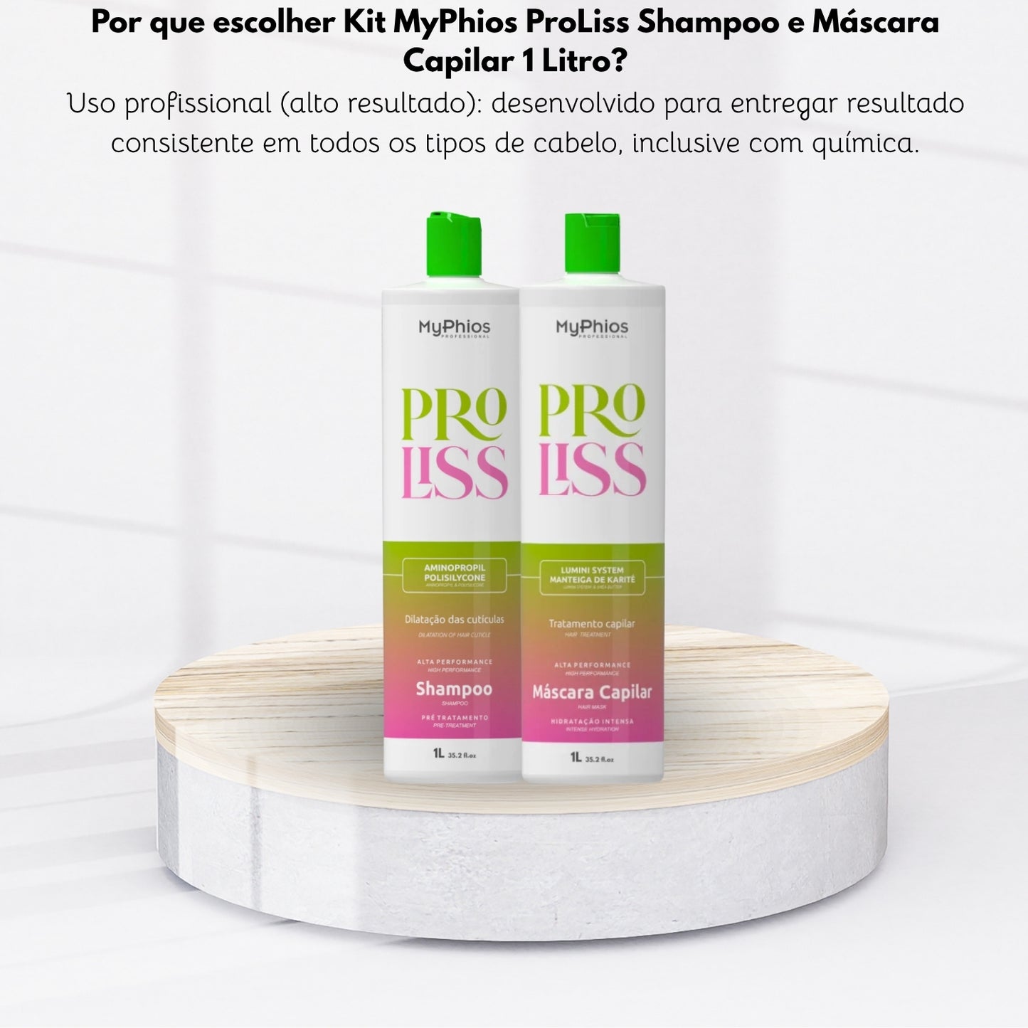 Kit MyPhios ProLiss Shampoo e Máscara Capilar 1 Litro